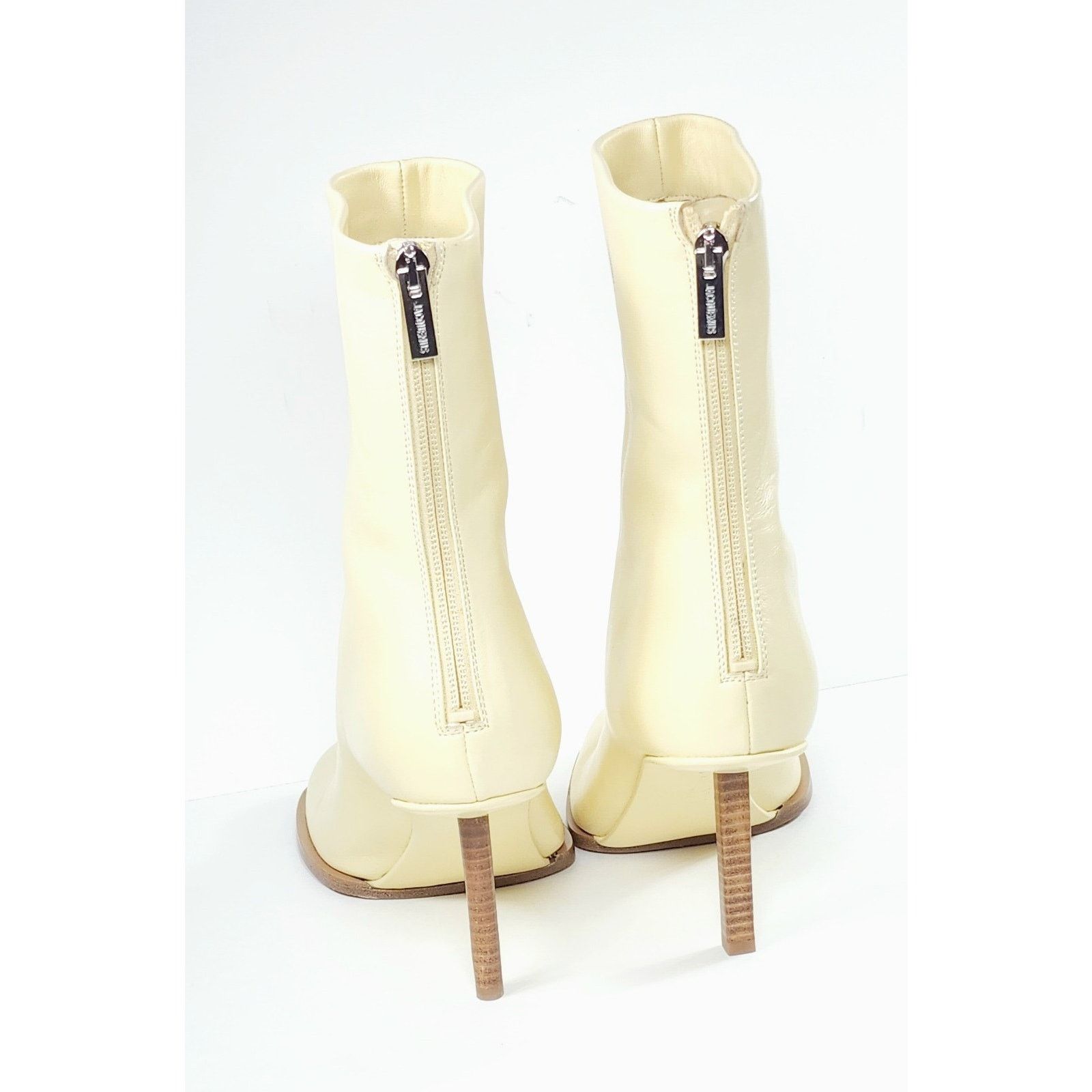 Jacquemus JACQUEMUS Rond Carré Leather Ankle Boots Ivory EU40 US10. Size US 10 / IT 40 - 6 Thumbnail