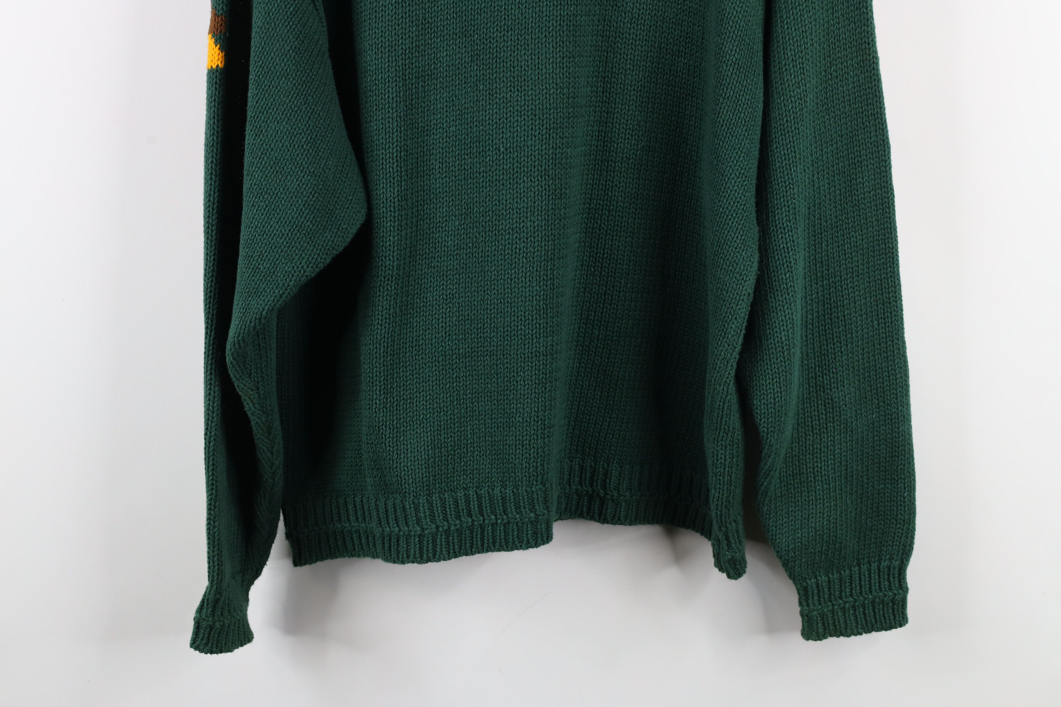 Vintage Vintage 90s Streetwear Leaf Chunky Knit Turtleneck Sweater Size XL / US 12-14 / IT 48-50 - 11 Thumbnail