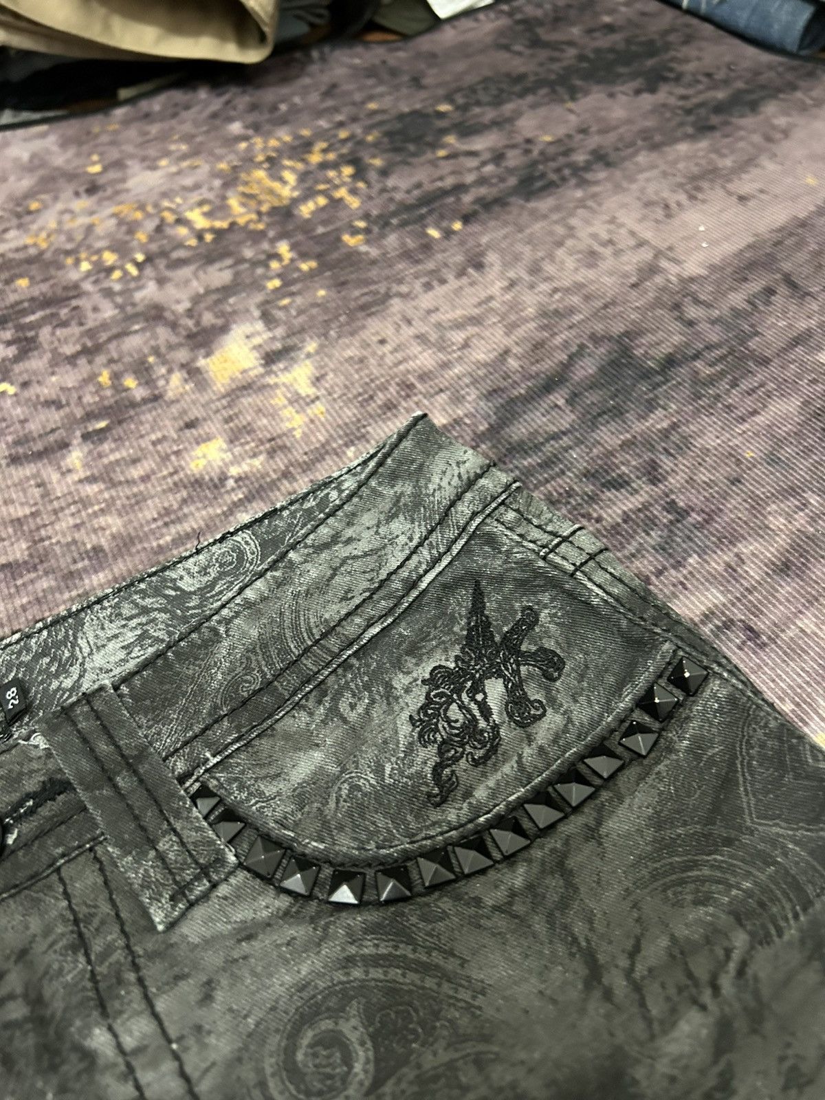 Beauty Beast Xfrm Paisley Studded Pants Size US 28 / EU 44 - 10 Thumbnail