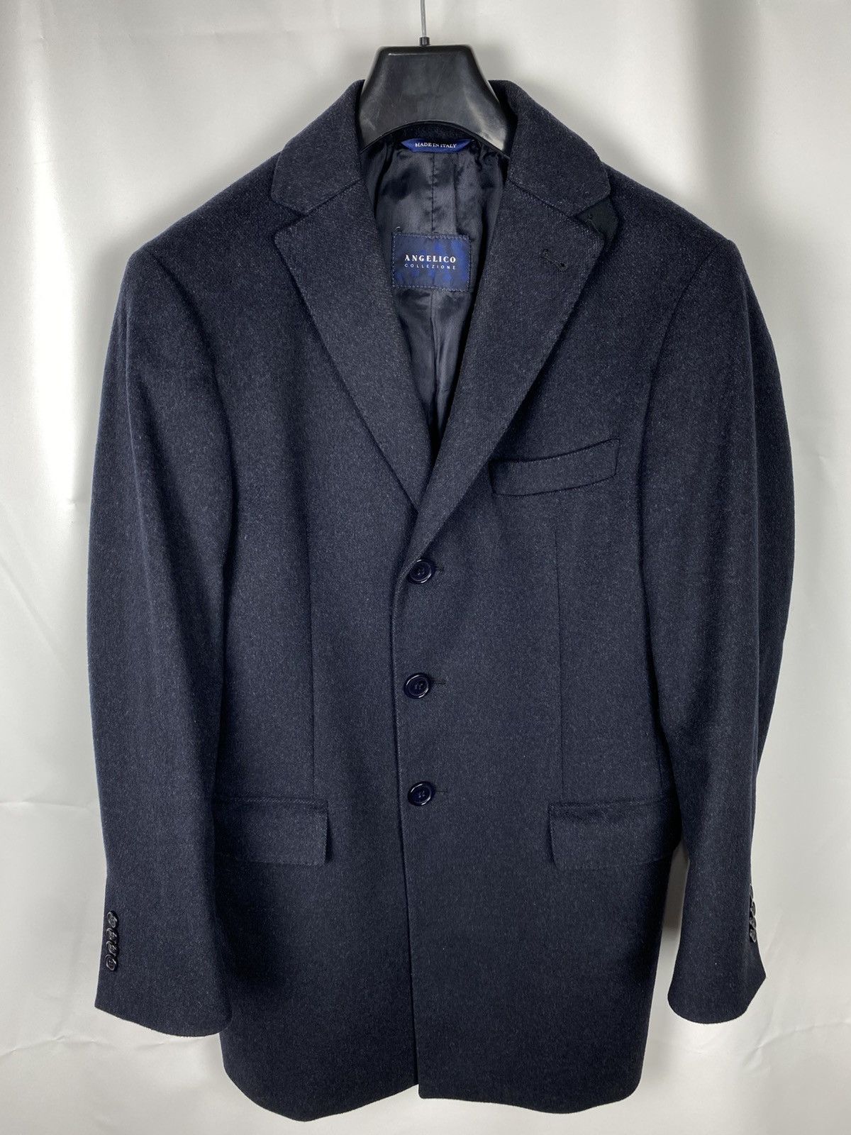 Other Angelico Collezione Lana Wool Roma Coat Blue size 48 Size US S / EU 44-46 / 1 - 1 Thumbnail
