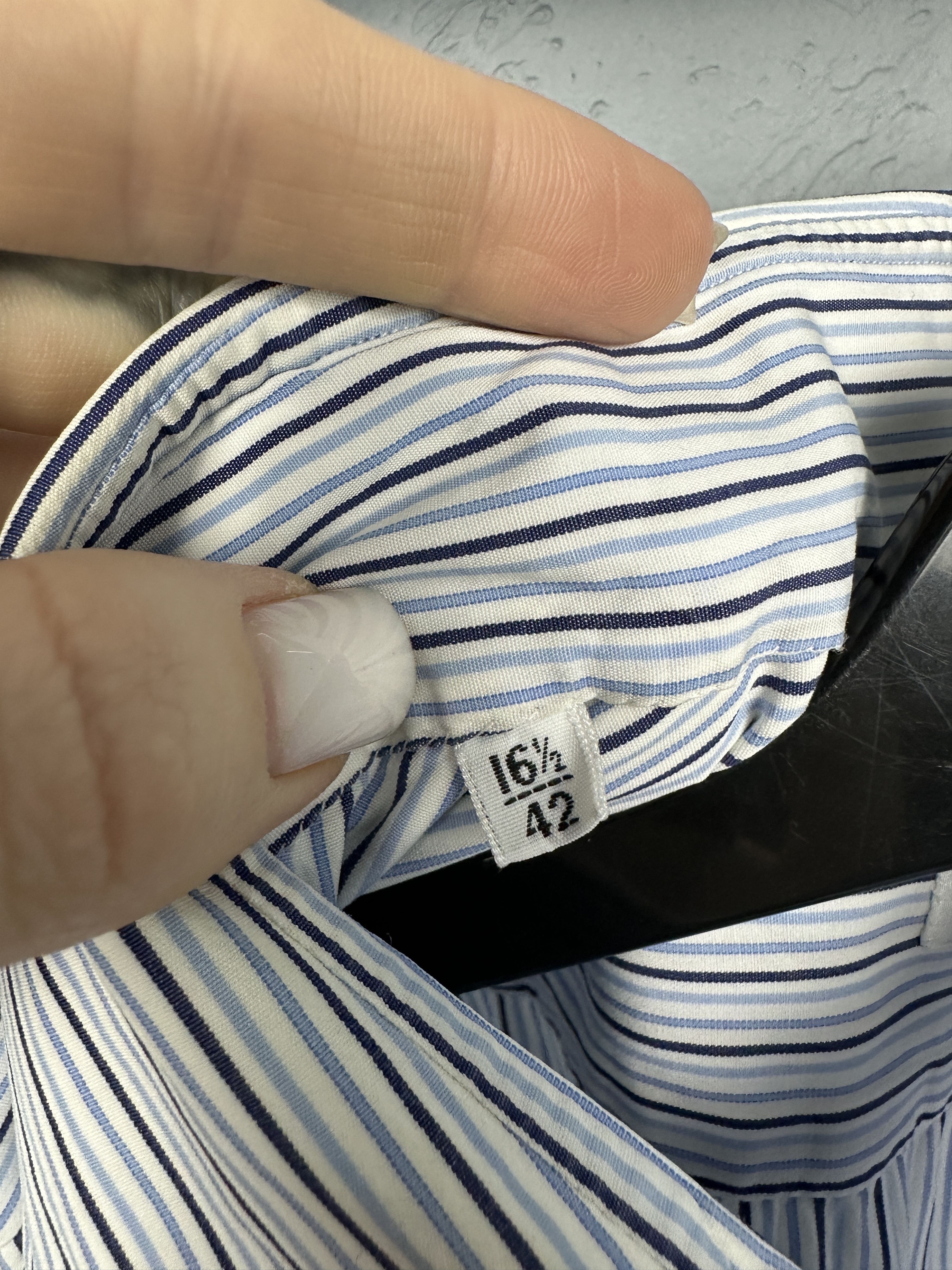 Kiton Kiton Mens Cotton Long Sleeve Striped Shirt Size US L / EU 52-54 / 3 - 4 Thumbnail