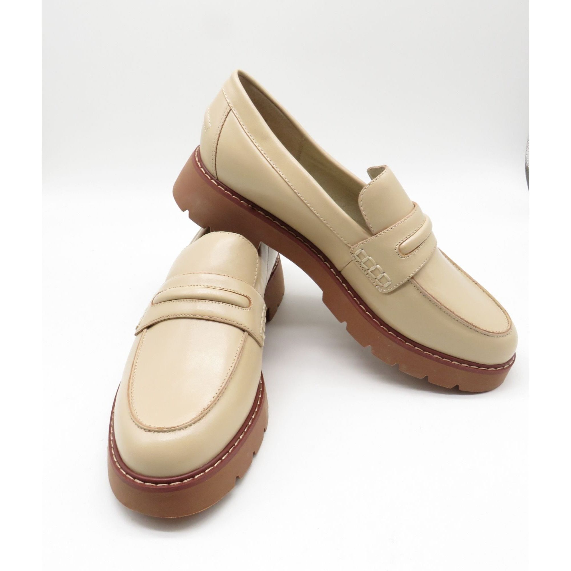 Sanctuary Sanctuary Women's Oatmilk Westside Loafers 9.5M Leather Chun Size US 9.5 / IT 39.5 - 4 Thumbnail