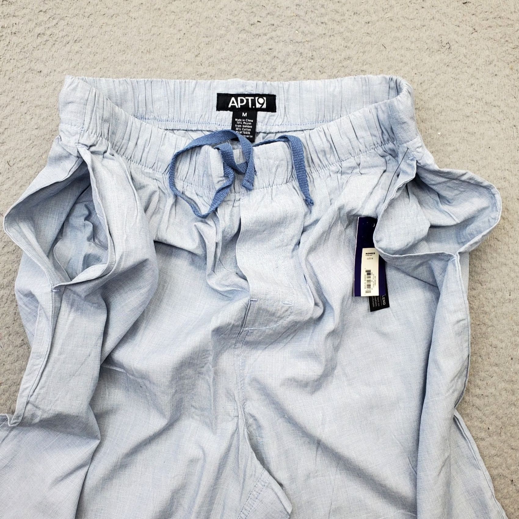 Apt. 9 Apt. 9 Pajama Shorts Mens M Blue Rayon Sleepwear Drawstring Waist Bedding Lounge Shorts Size US 31 - 8 Thumbnail