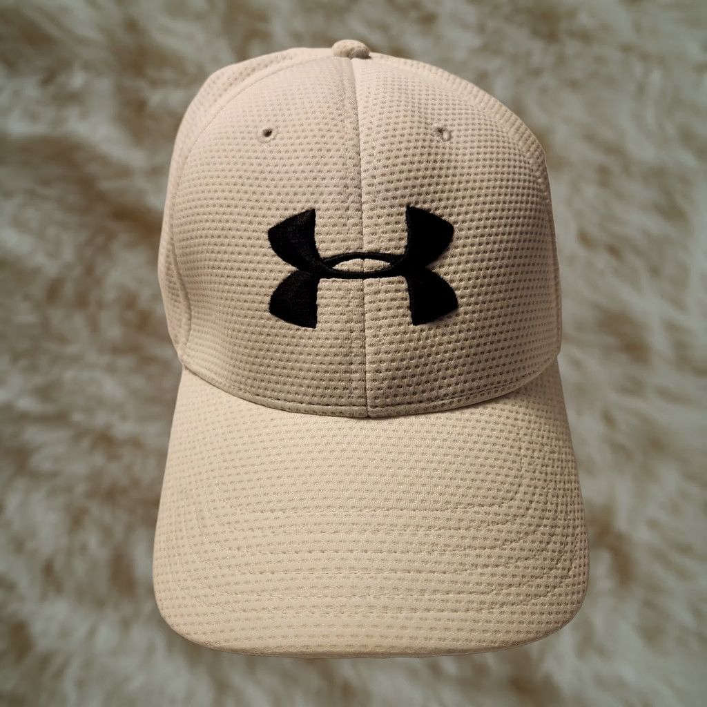 Under Armour Under Armour Hat Cap Flex Fit White Large XL Fitted Embroidered Performance Mens Golf Hat Size ONE SIZE - 1 Thumbnail