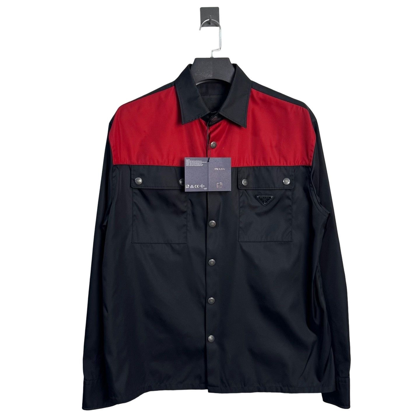Prada Prada Colorblock Logo Plate Shirt Jacket XL Size US XL / EU 56 / 4 - 1 Thumbnail