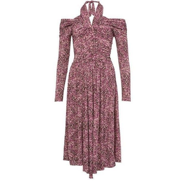 ISABEL MARANT Valentine Flower Purple Midi Dress New & Authe