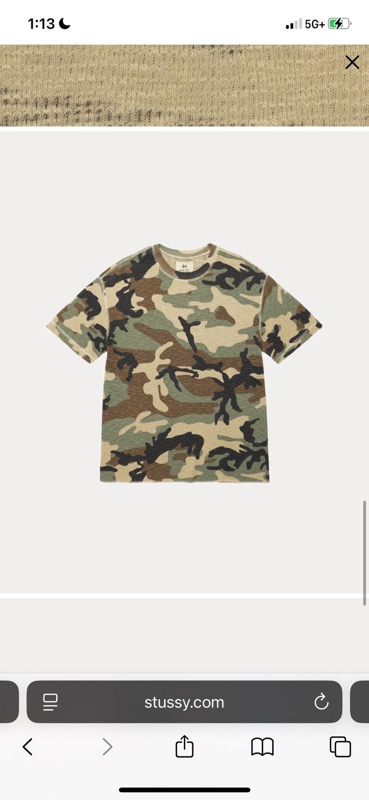 Stussy Pigment Dyed SS Thermal 