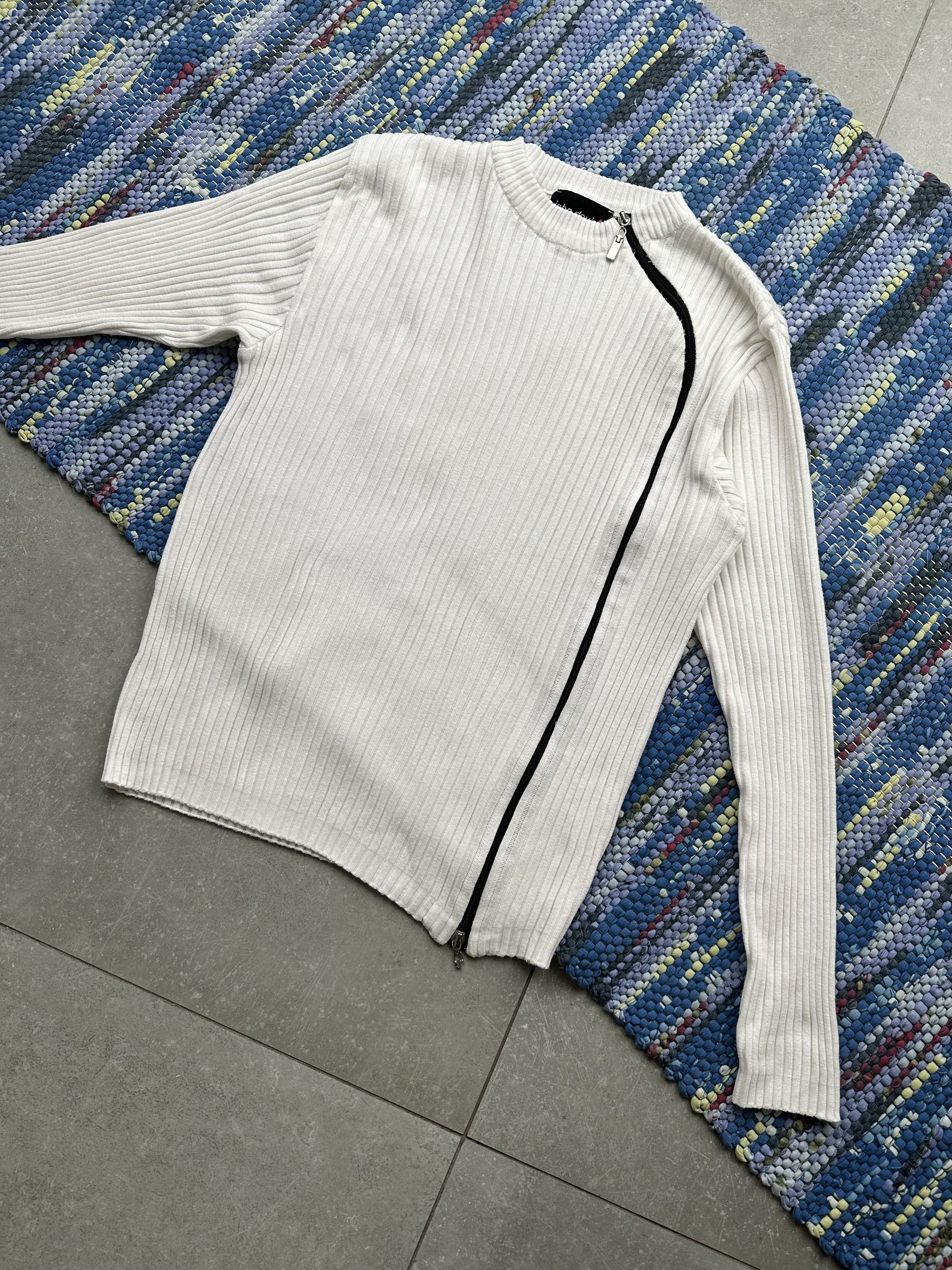 image of Avant Garde x Vintage Ribbed Sweater in White, Men's (Size Small)