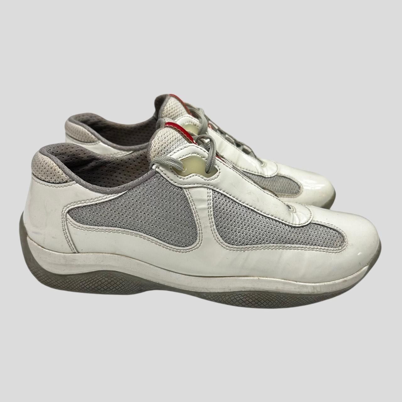 Prada Prada Americas Cup Patent White & Grey Mesh Trainer - UK3.5 Size US 6 / IT 36 - 3 Thumbnail