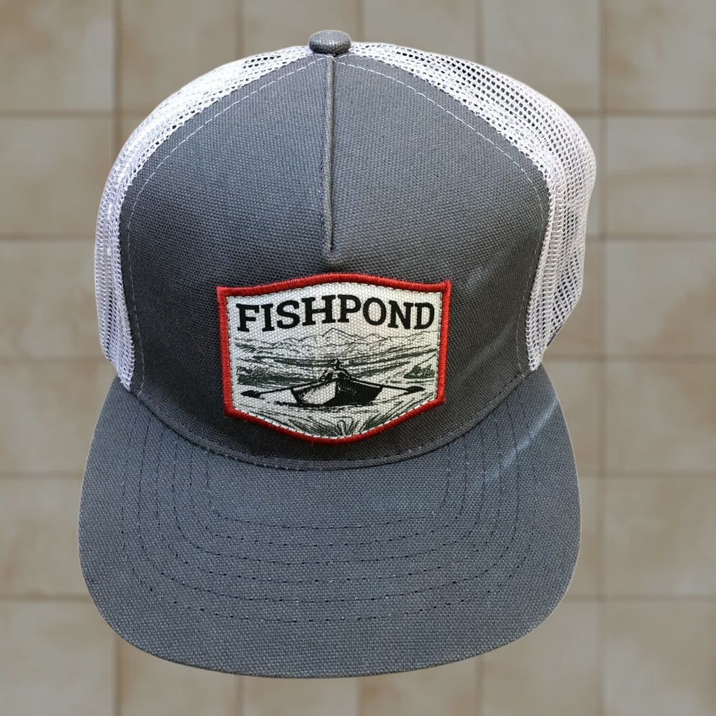 Vintage FISHPOND Trucker Hat Men's One Size Snapback Cap Grey Adjustable Size ONE SIZE - 1 Thumbnail