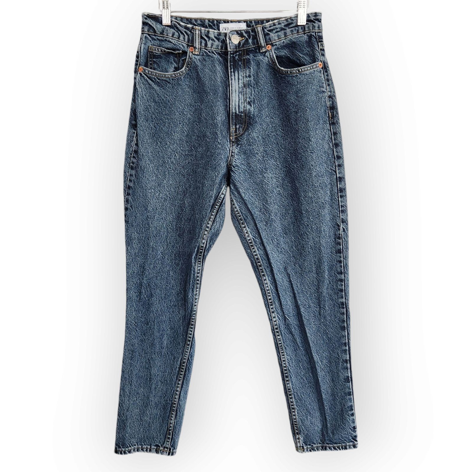 Zara Zara 80s Inspired High Waisted Acid Washed Mom Jeans 6 Size 28" / US 6 / IT 42 - 1 Thumbnail