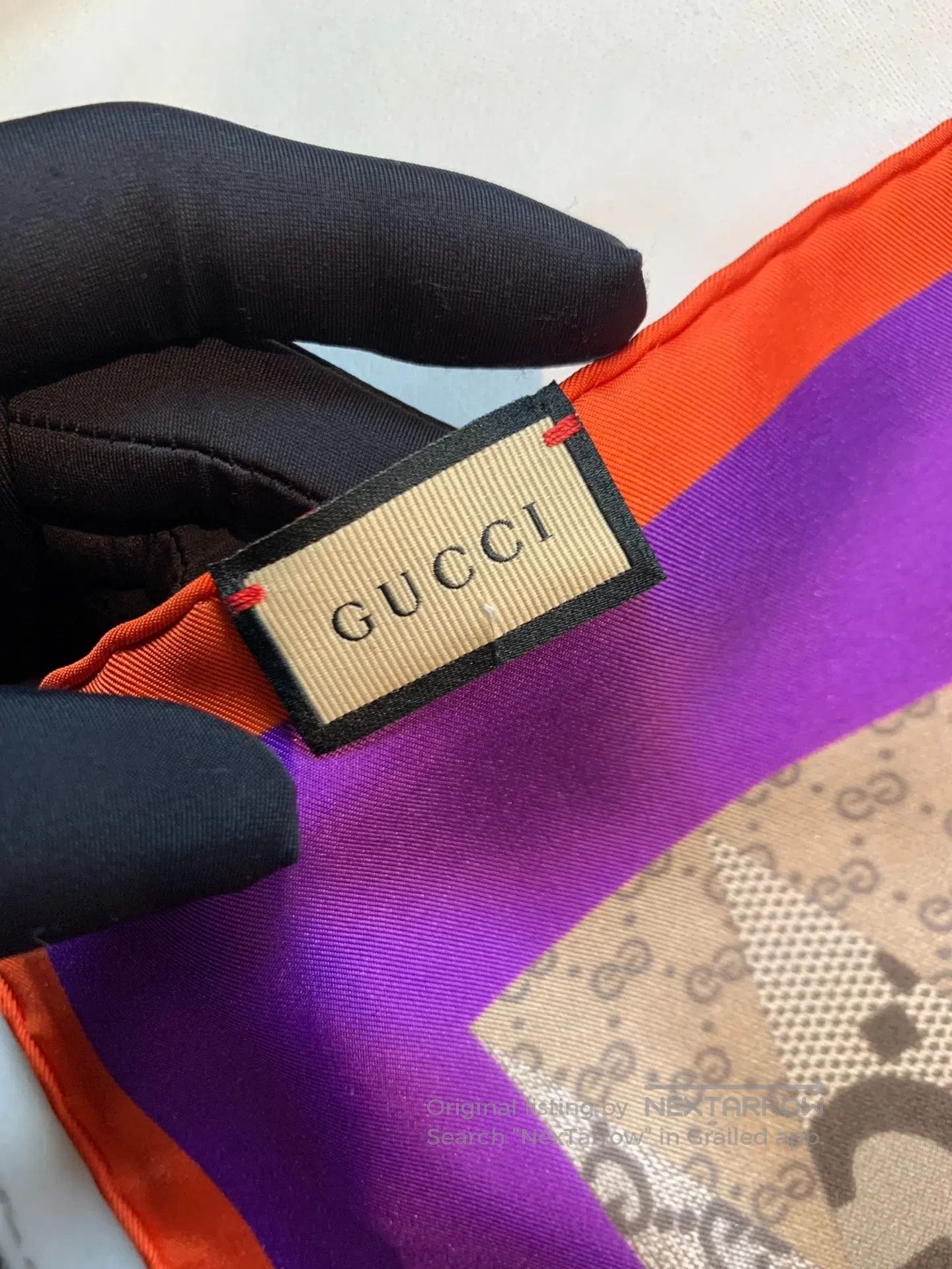 Gucci Guicci Fully Printed Silk Scarf| Size ONE SIZE - 3 Thumbnail