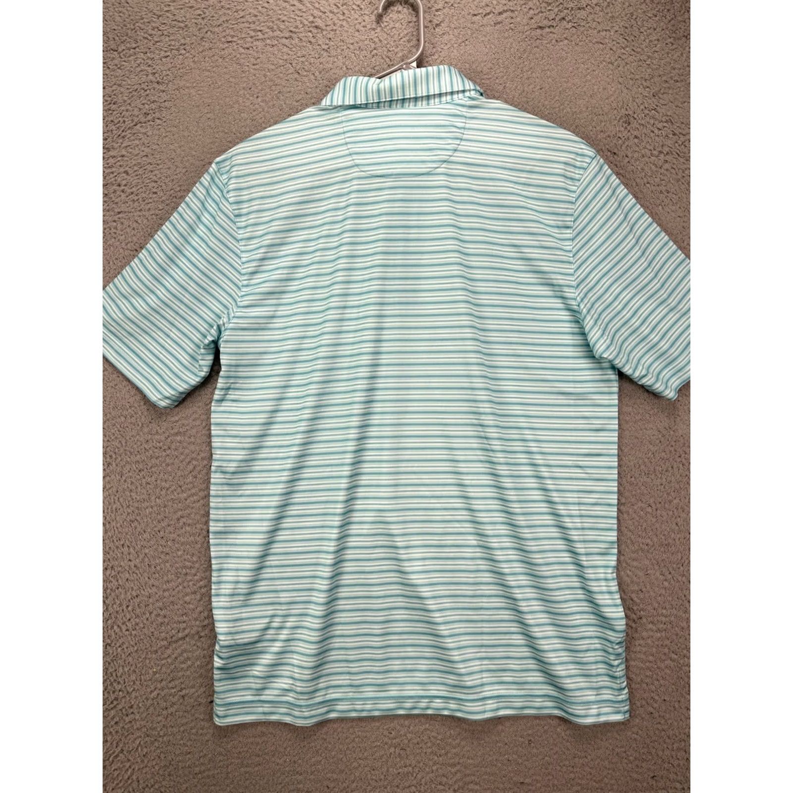 Vintage Greg Norman Shirt Mens Medium Play Dry Blue Balance Stripe Polo Short Sleeve Golf Rugby NEW Size US M / EU 48-50 / 2 - 4 Thumbnail