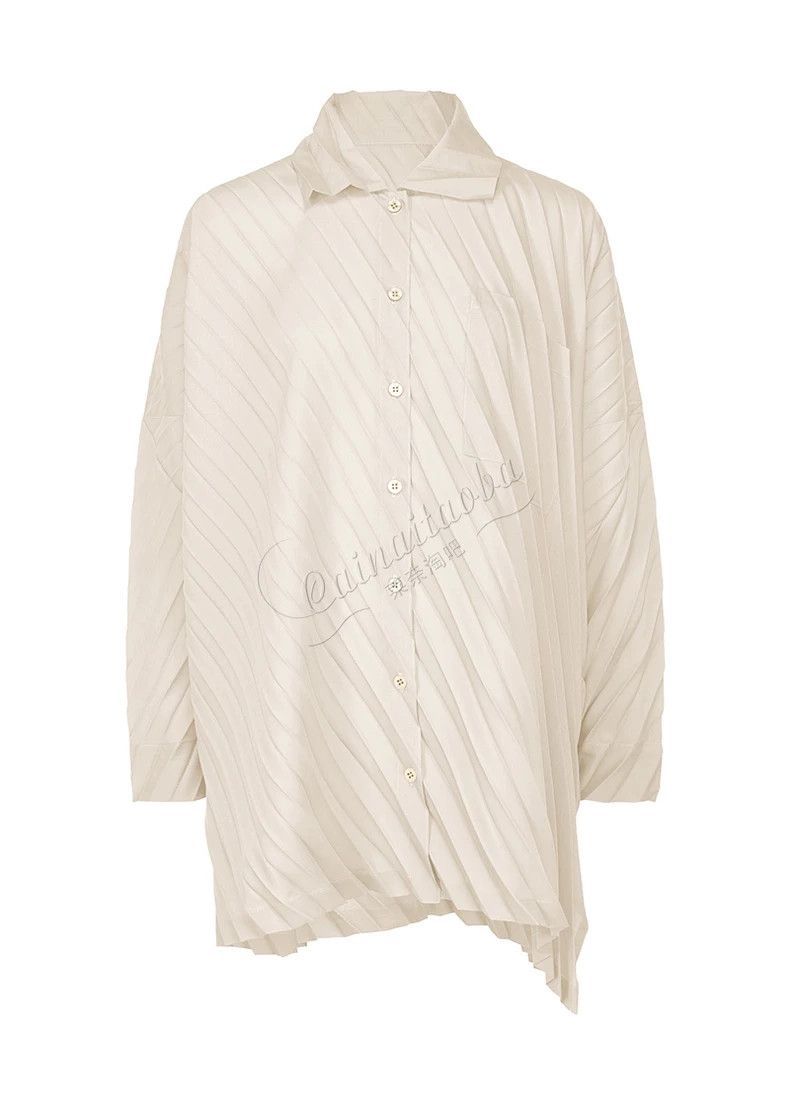 Issey Miyake Issey Miyake size:one size White polyester pleated long-sl Size S / US 4 / IT 40 - 1 Thumbnail