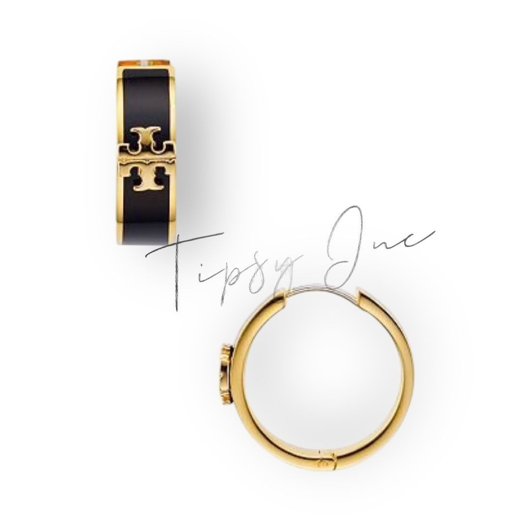 Tory Burch Tory Burch Kira Enameled Huggie Hoop Earrings Size ONE SIZE - 3 Thumbnail