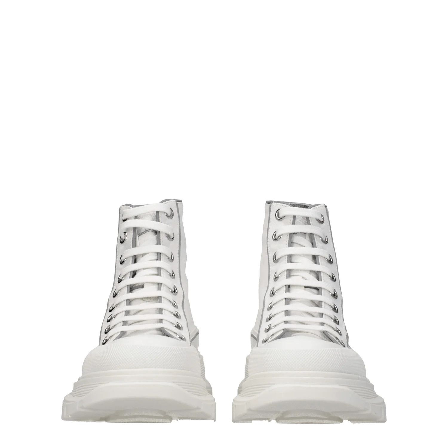 Alexander McQueen ob1o1e0225 Fabric Hi-Top Sneakers in White Size US 7 / EU 40 - 3 Thumbnail