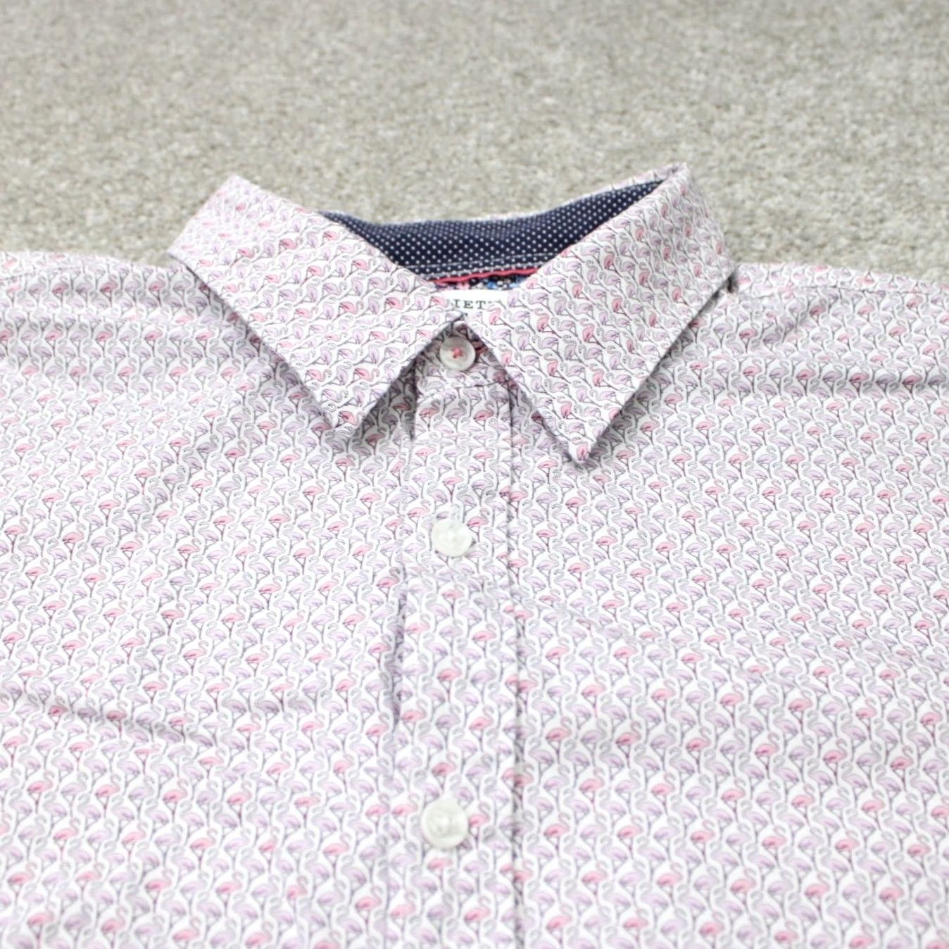 Gloverall Society of Threads Shirt Mens XL Pink Flamingos All Over Print S/S Button-Up Casual Vintage: No Graphic Print Size US XL / EU 56 / 4 - 5 Thumbnail