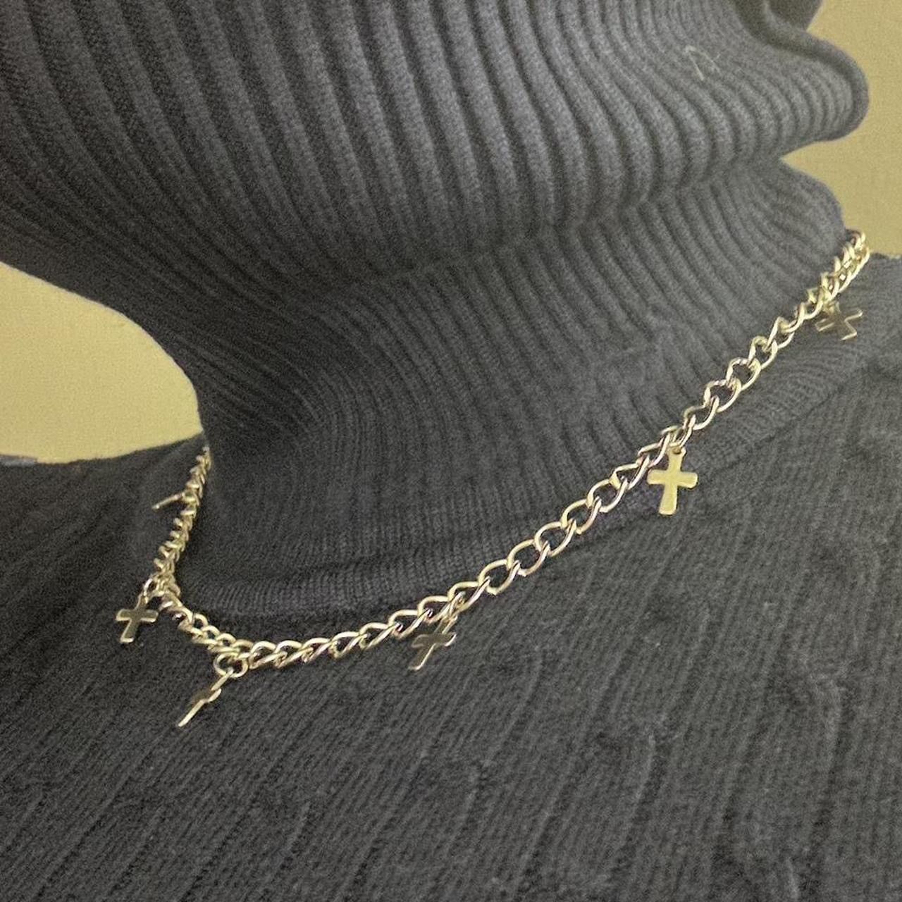 Jewelry Silver Cross Chain 16” Long Necklace -CHN Size ONE SIZE - 2 Thumbnail