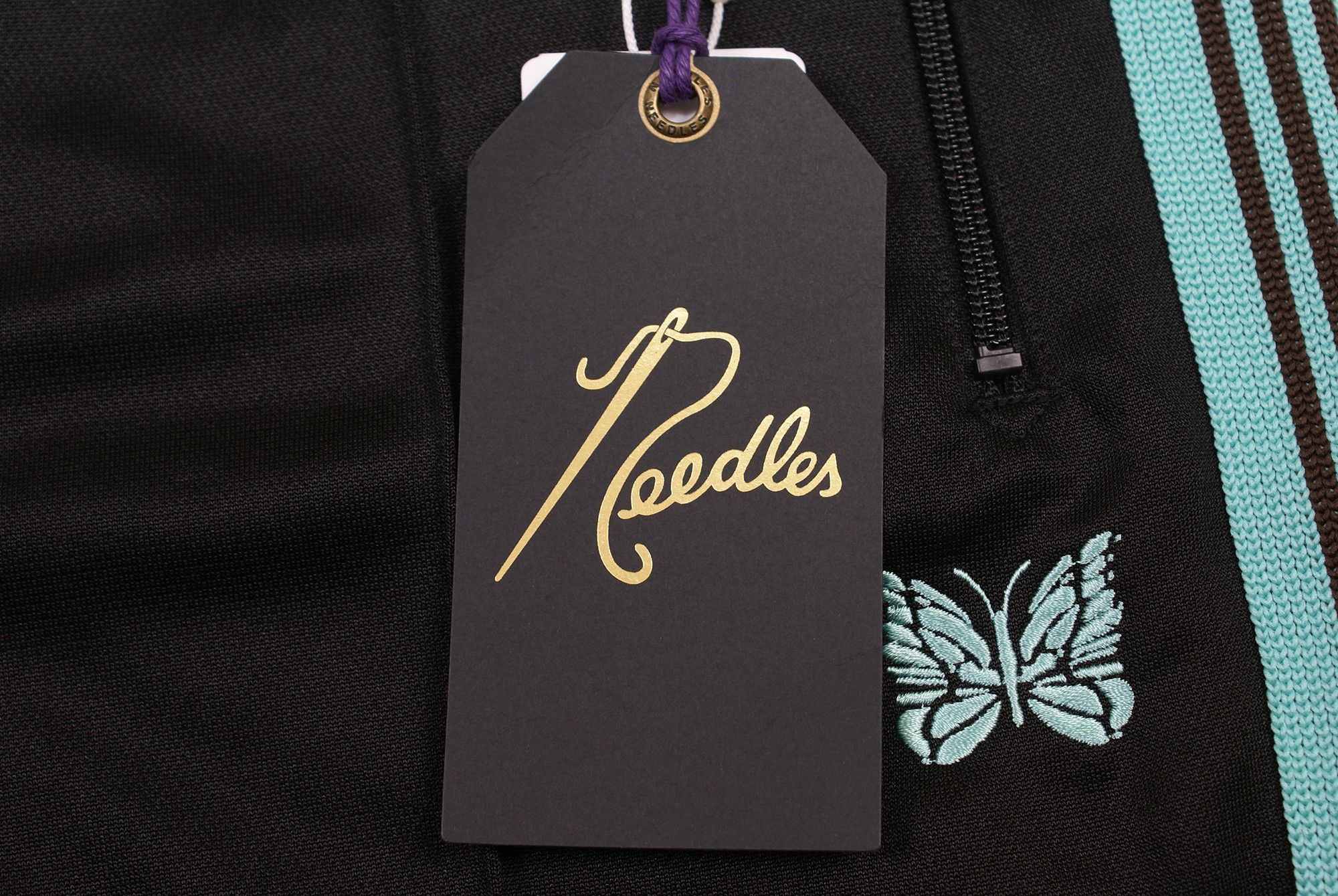 Needles 2025 Needles STUDIOUS EXCLUSIVE Track Pants Black Green Sz M Size US 32 / EU 48 - 4 Thumbnail