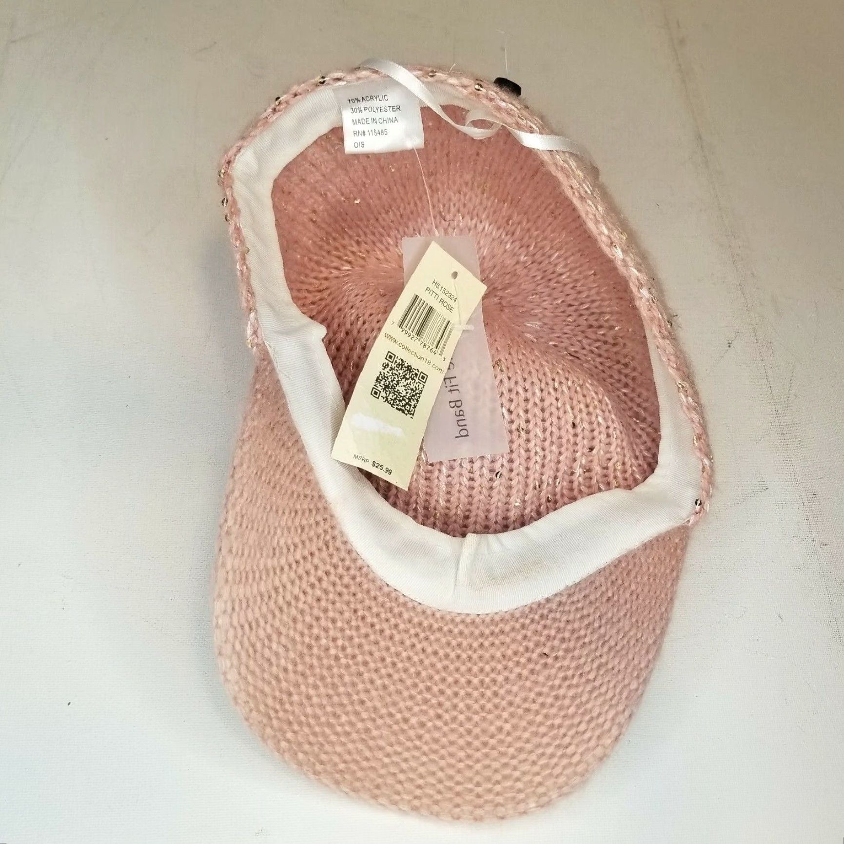 Vintage COLLECTION 18 Women's Knitted Pink Adjustable Band Hat - One Size - NWT Size ONE SIZE - 3 Thumbnail