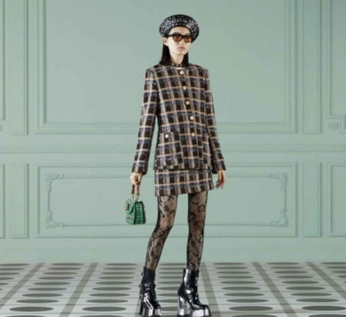 Gucci Gucci Tartan Tween Wool Jacket and Skirt Set Size S / US 4 / IT 40 - 1 Thumbnail