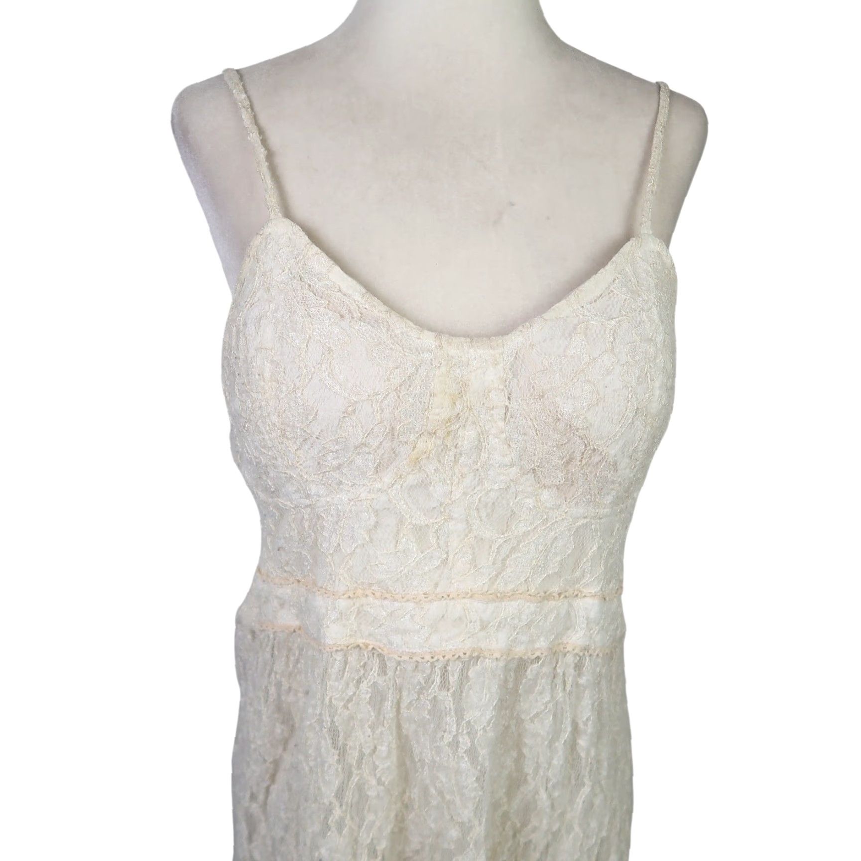 Vintage **Y2K American Rag Cream Smocked Back Lace Tunic Top Size L** User: Vintage American Rag Cream Y2K Smocked Back Lace Tunic Top Size L Size L / US 10 / IT 46 - 2 Thumbnail