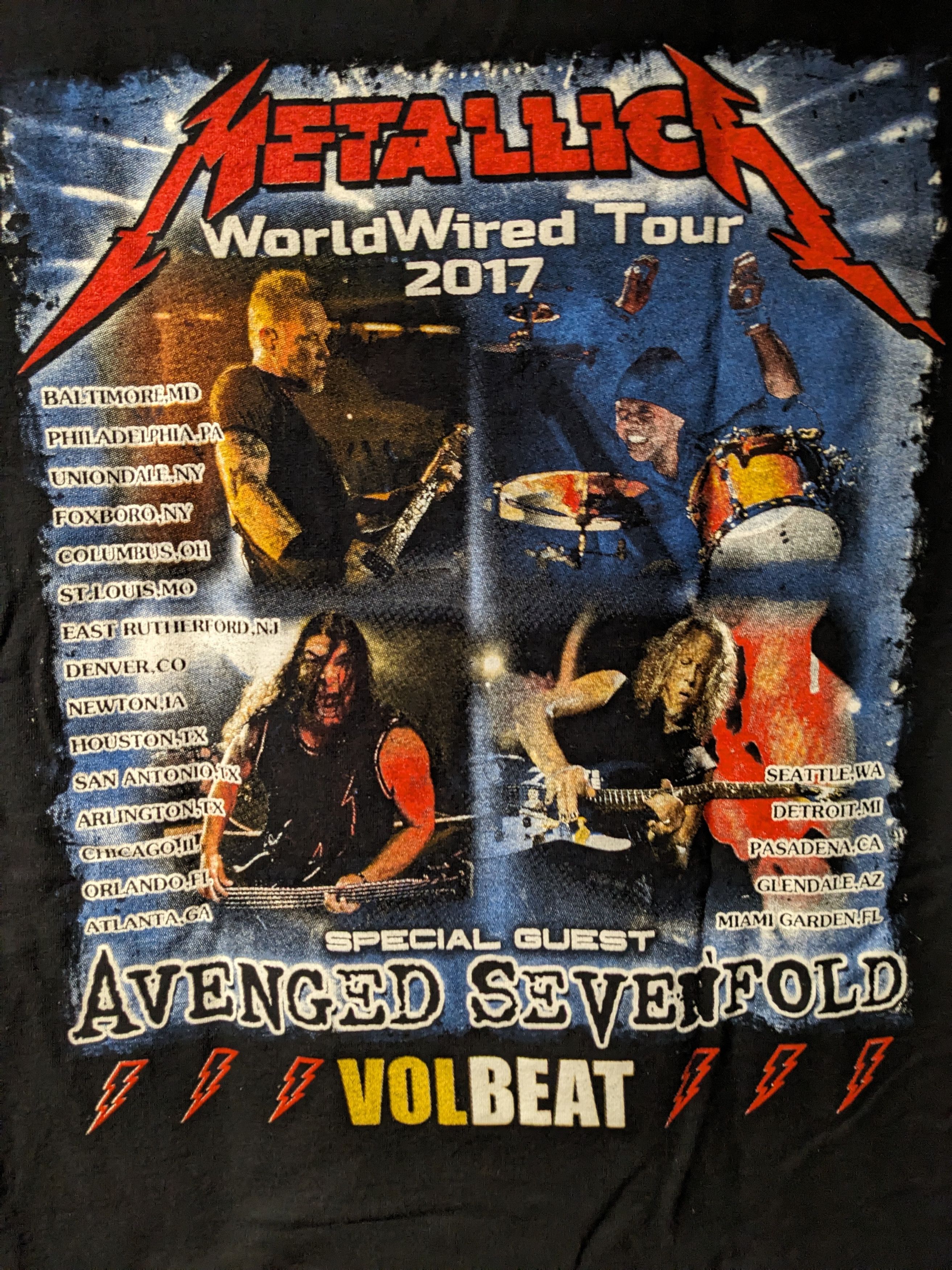 Band Tees × Metallica × Vintage Metallica Self Destruct World Wired Tour 2017 Boot T-Shirt Size US XL / EU 56 / 4 - 5 Thumbnail