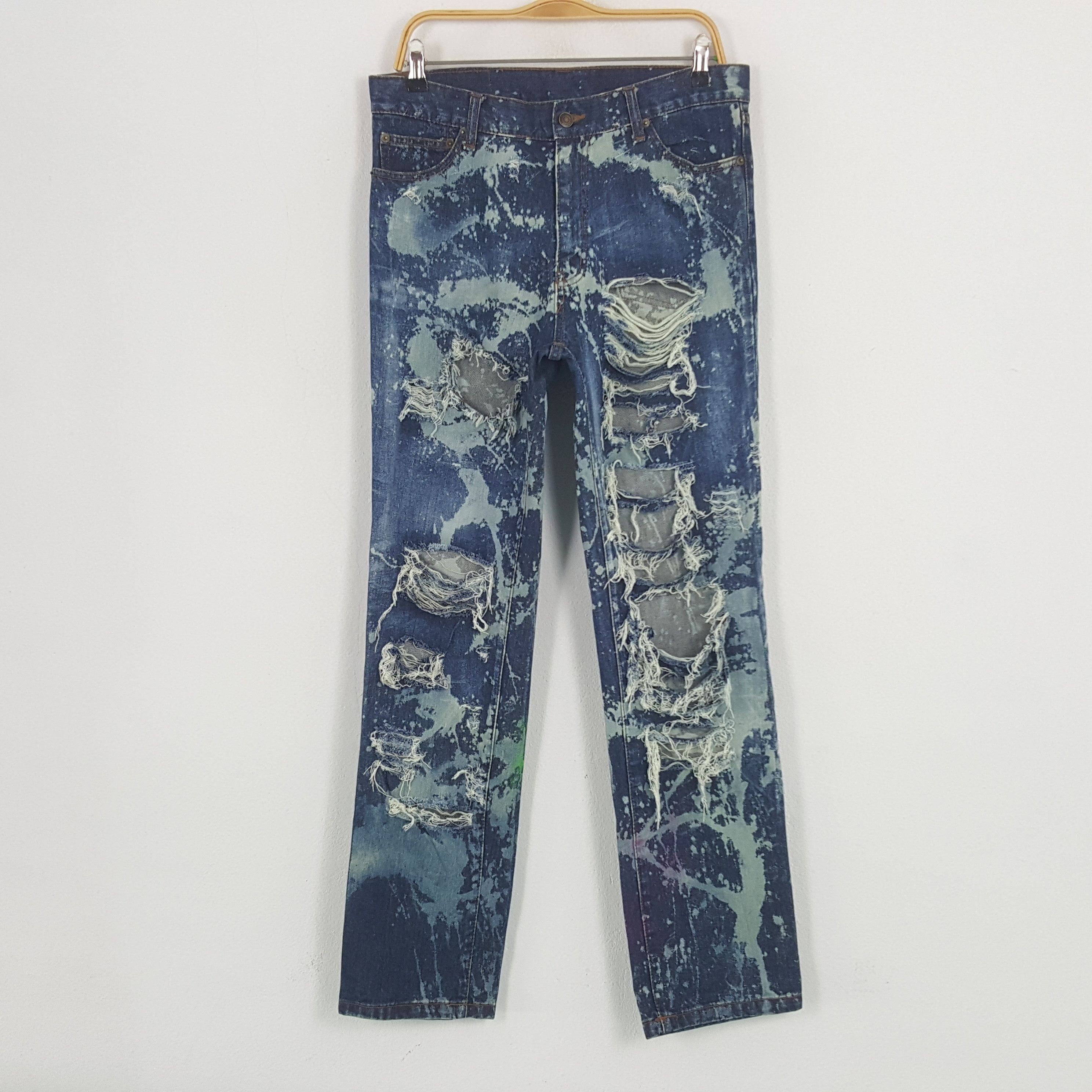 Japanese Brand × Vintage Vintage Japanese Art Acid Wash Distressed Denim Jeans Size US 32 / EU 48 - 1 Thumbnail