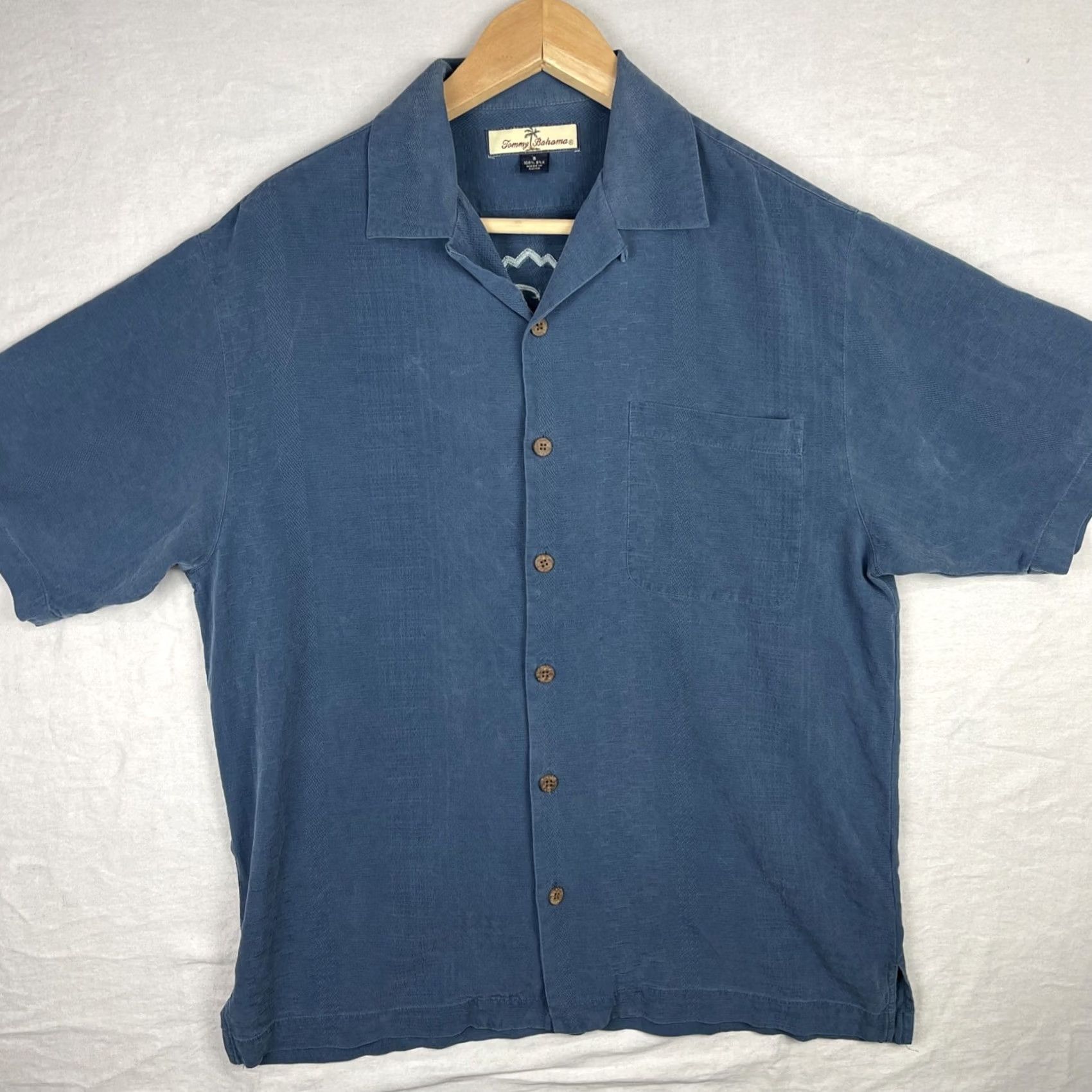 Tommy Bahama Tommy Bahama Shirt Men Small Blue Bogey & Last Call Camp Beach Hawaiian Silk Shirt Size US S / EU 44-46 / 1 - 2 Thumbnail