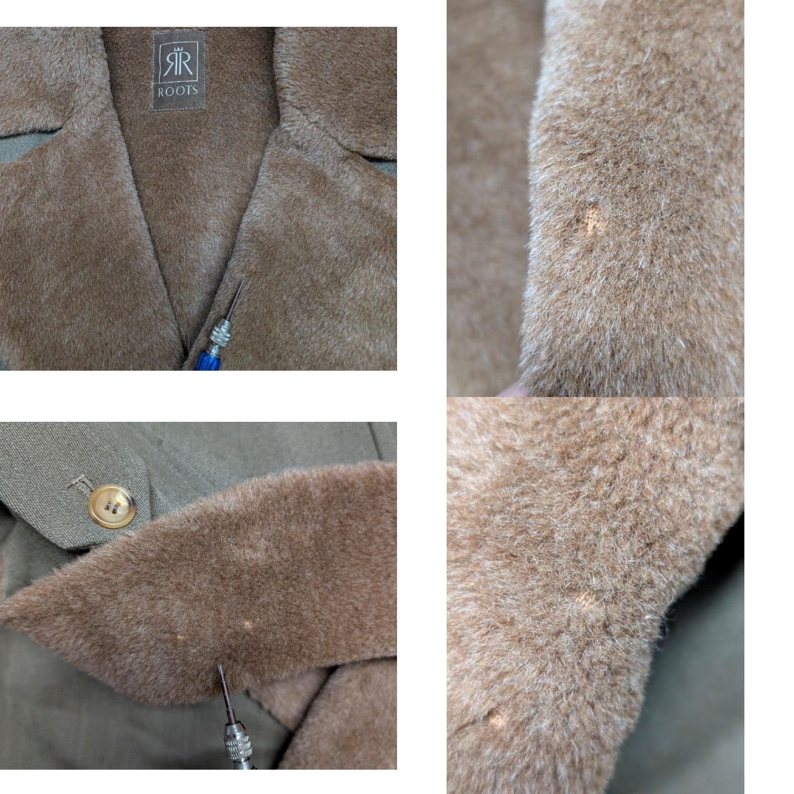 Roots VINTAGE ENGLAND made ALPACA PILE double breasted overcoat Size US XXL / EU 58 / 5 - 10 Thumbnail