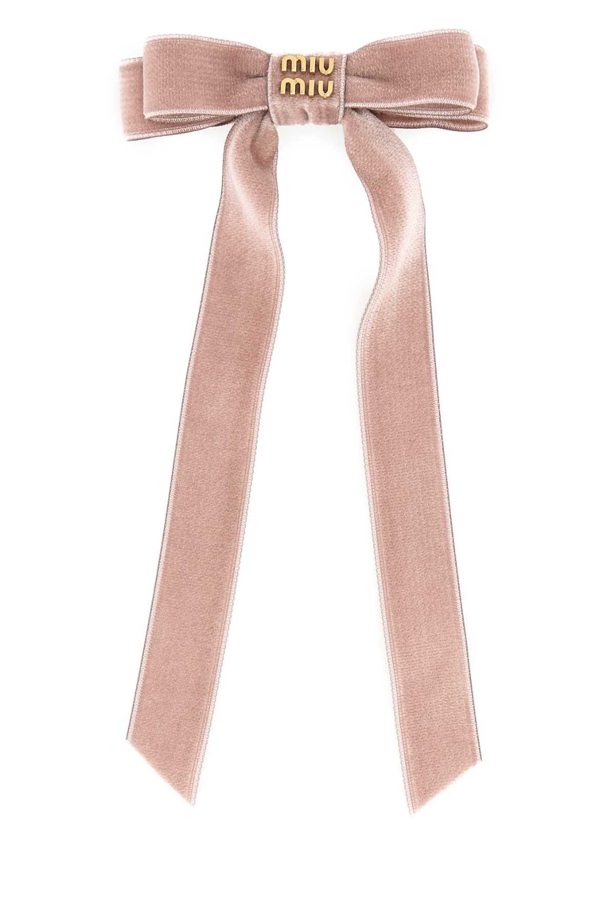 Miu Miu Pink Velvet Hair Clip Size ONE SIZE - 1 Thumbnail