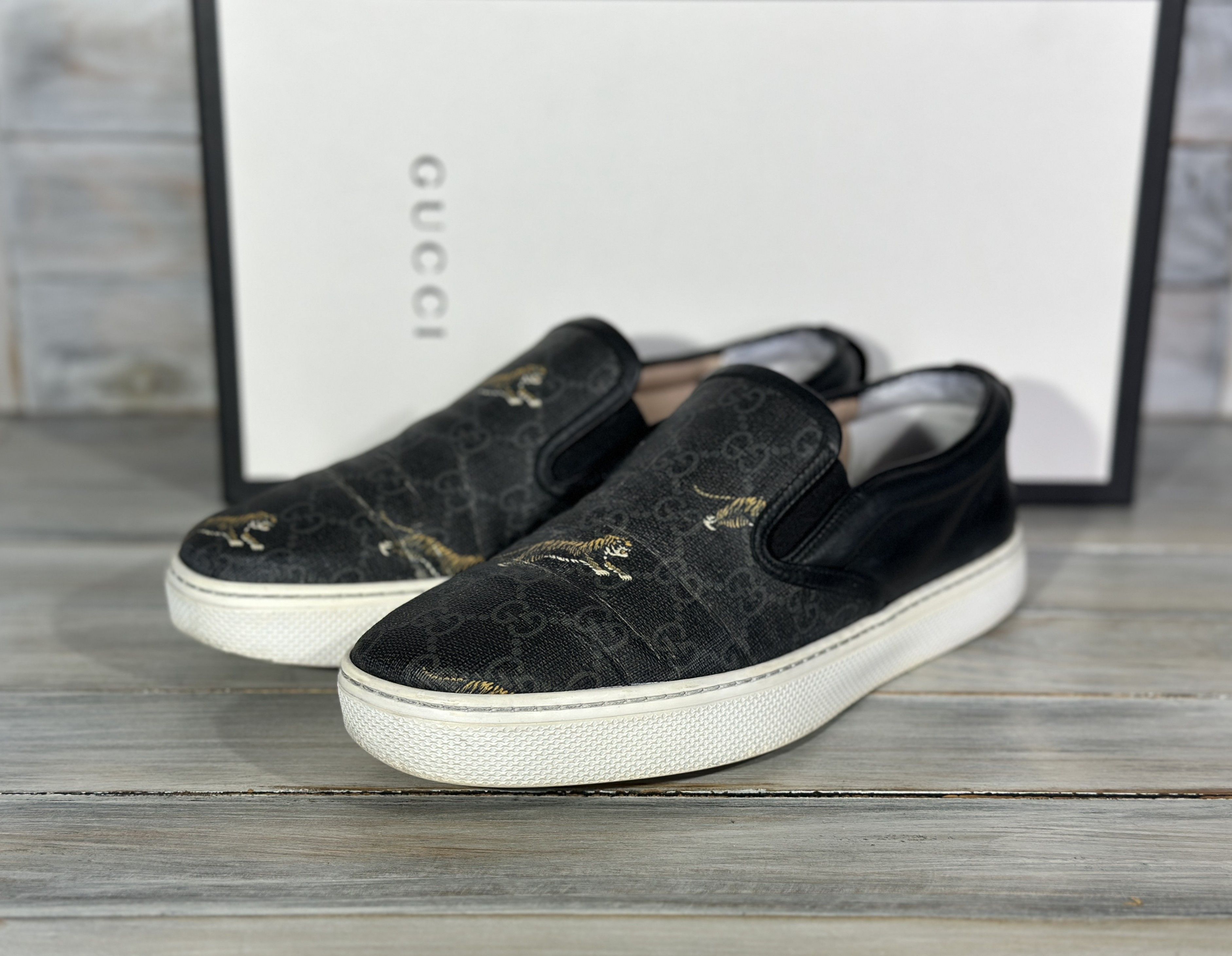 Gucci GUCCI GG Supreme Tiger Slip On Sneakers Made In Italy Luxury Size US 7 / EU 40 - 4 Thumbnail