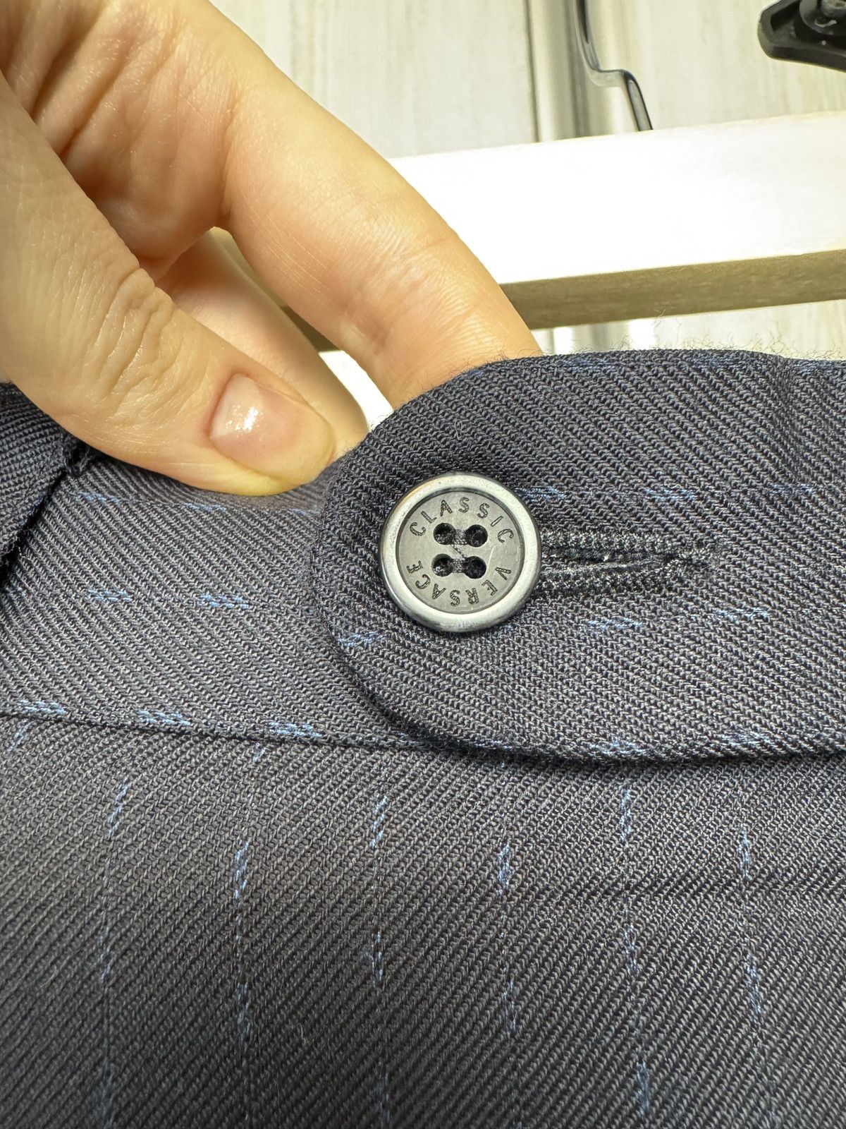 Versace Versace Classic blue wool striped classic casual wide pants Size US 36 / EU 52 - 9 Thumbnail