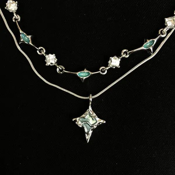 VIBE Electro Chain Crystal Stone Abstract Necklace Size ONE SIZE - 4 Thumbnail