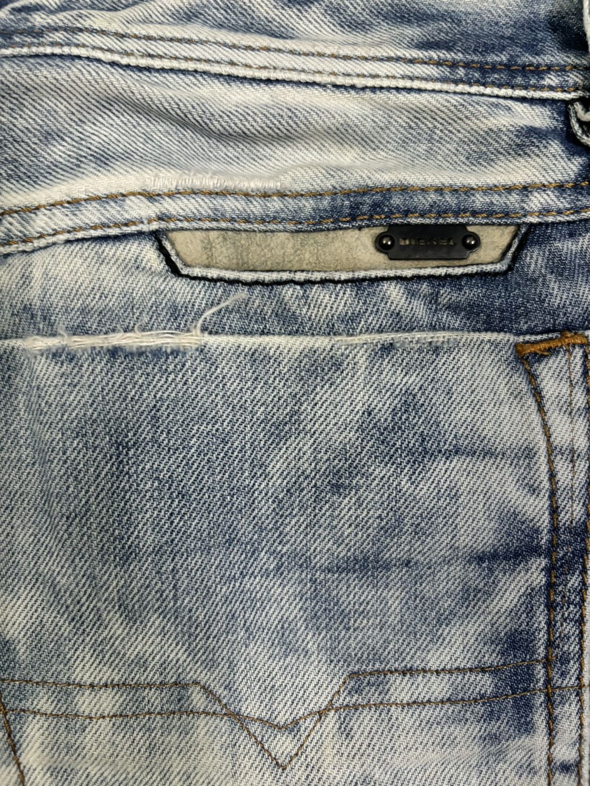 Diesel Diesel Industry Acid Wash Patched Distressed Curved Jeans Size US 31 - 13 Thumbnail