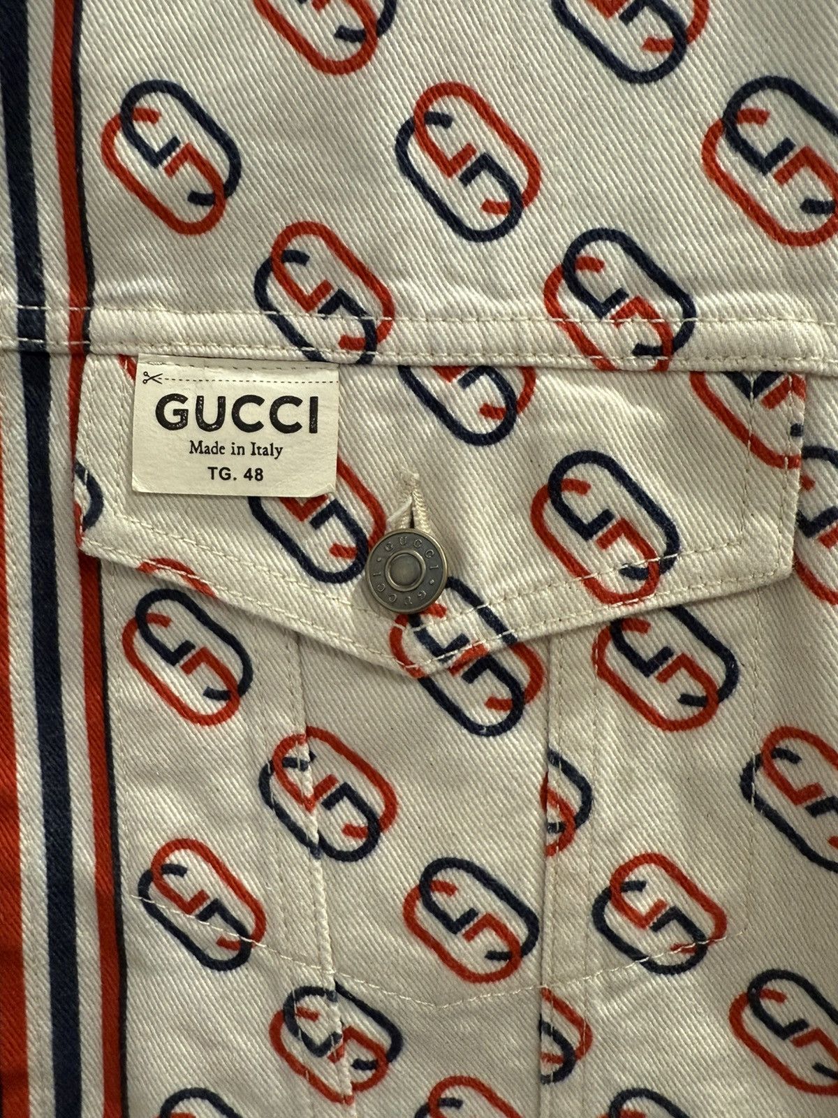 Gucci Gucci Beige Denim GG Jacket Size US M / EU 48-50 / 2 - 3 Thumbnail