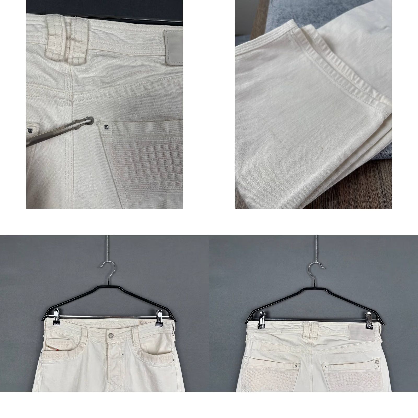 Diesel Diesel Jeans Size 31 White Denim Cotton Straight Leg Belt Loop Womens Size 24" / US 00 / IT 34 - 8 Thumbnail