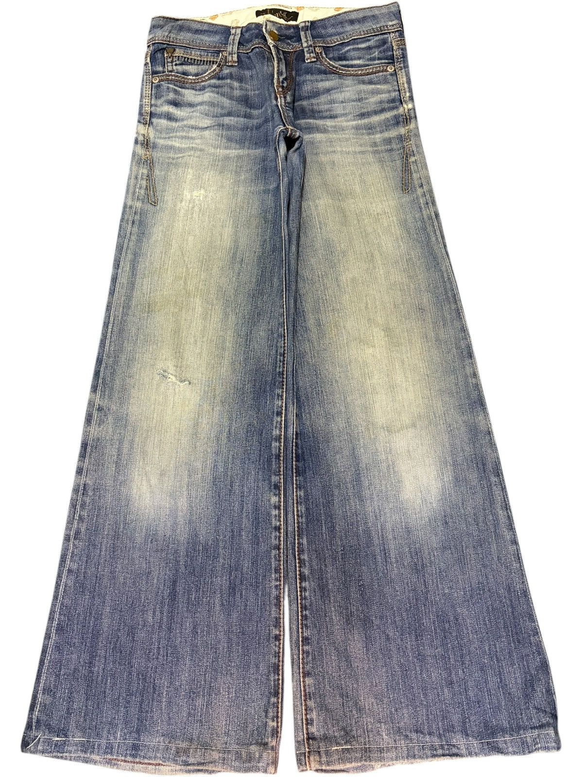 Hysteric Glamour Vintage Japanese Brand Distress Low Rise Flare Jeans Size 28" / US 6 / IT 42 - 1 Thumbnail