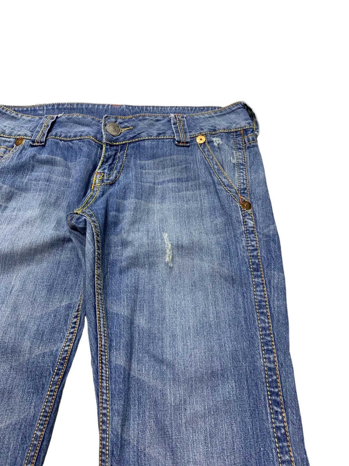 Affliction × True Religion True Religion Sammy Big T Distressed Flare Denim Pants Size US 30 / EU 46 - 5 Thumbnail