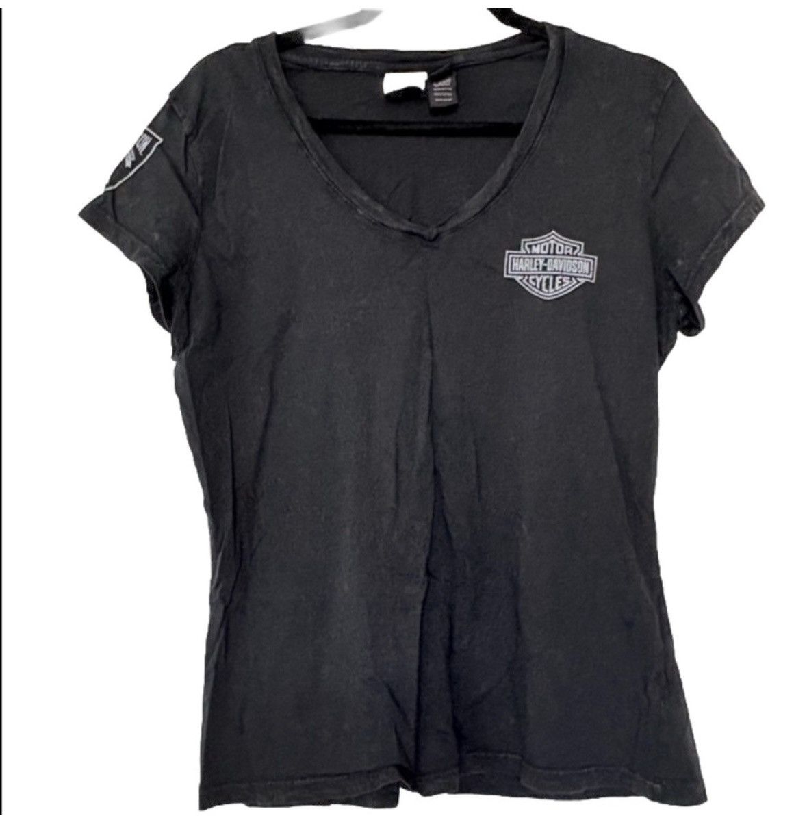 Harley Davidson Harley-Davidson Distressed Black Short Sleeve T Shirt Size L / US 10 / IT 46 - 1 Thumbnail