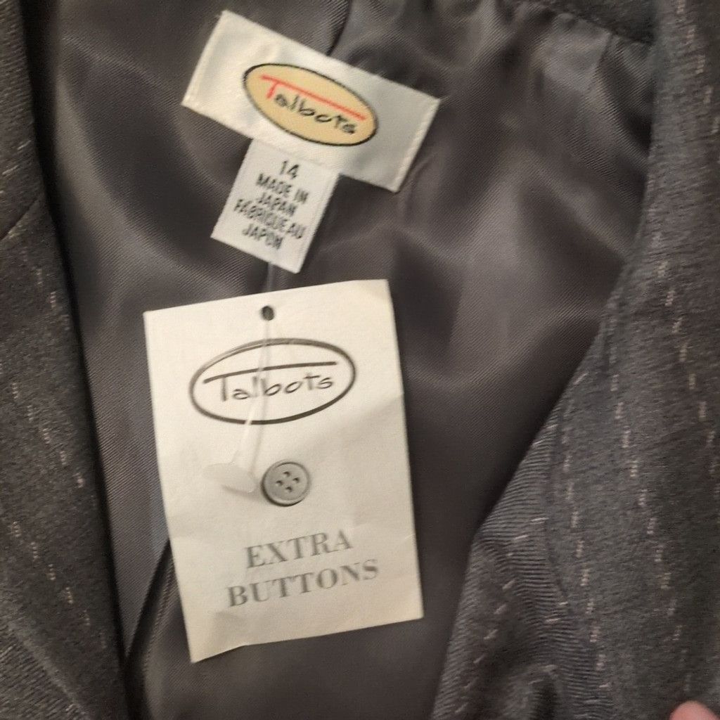Talbots Talbot's wool gray pinstripe blazer size 14 Size XL / US 12-14 / IT 48-50 - 3 Thumbnail