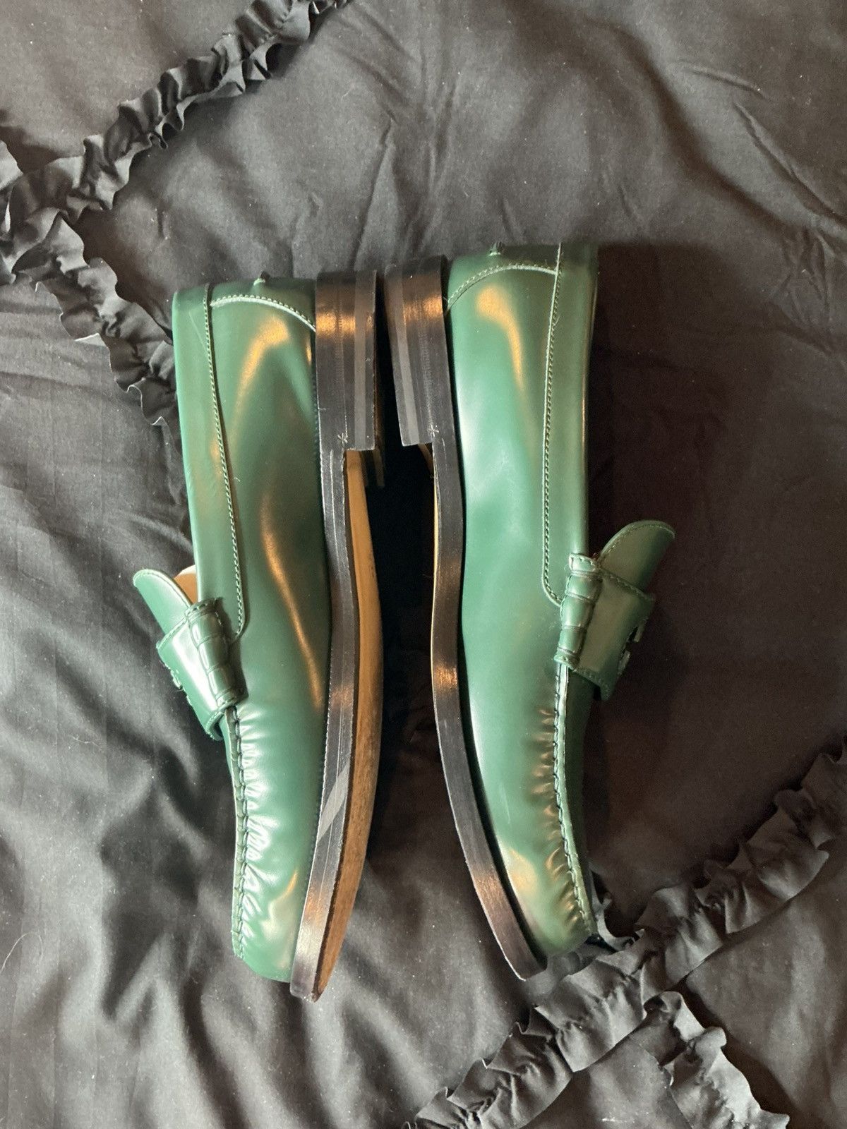 Gucci Gucci Millennial Ribot Loafers - Green Leather Size US 10 / EU 43 - 5 Thumbnail