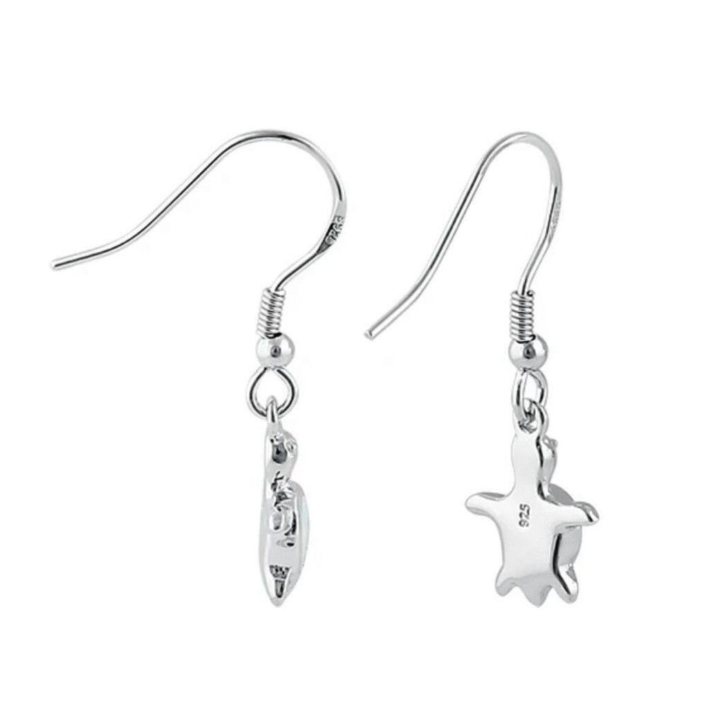Other Sterling Silver White Lab Opal Sea Turtle Hook Earrings New Size ONE SIZE - 4 Thumbnail