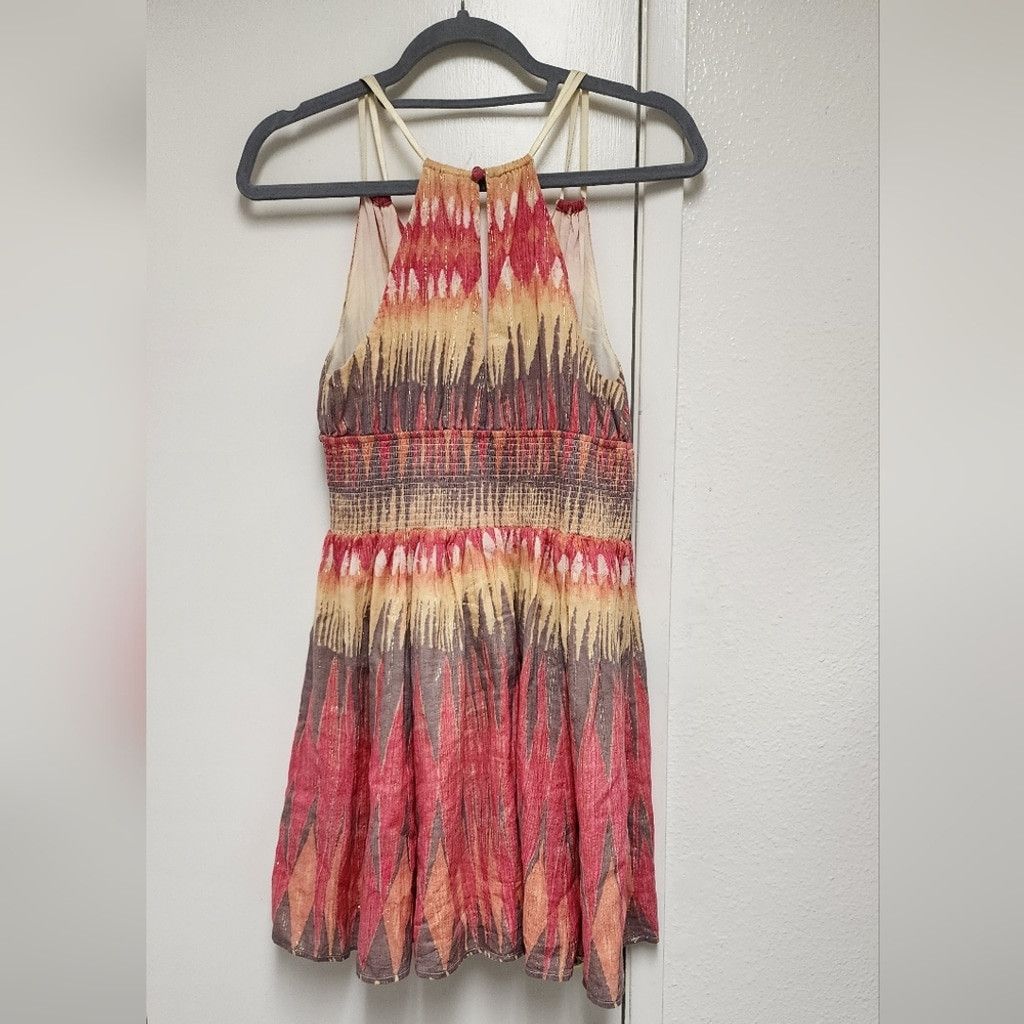 Free People Free People Indian Summer Cotton Gold Lurex Dress Size S / US 4 / IT 40 - 3 Thumbnail