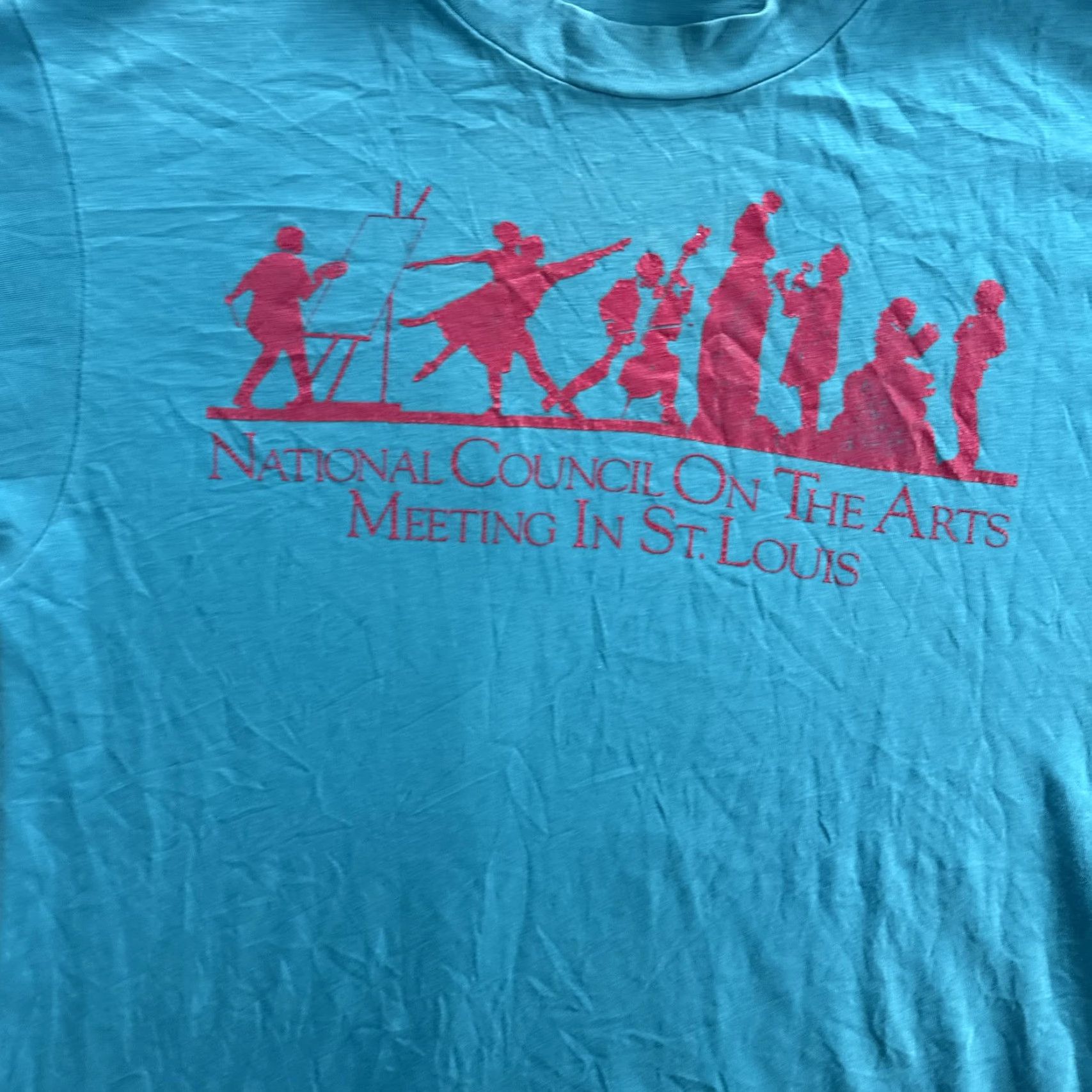Hanes VINTAGE Hanes Shirt Mens Large Blue St Louis National Council On The Arts 80s Tee Graphic Print Limited Edition Size US L / EU 52-54 / 3 - 6 Thumbnail