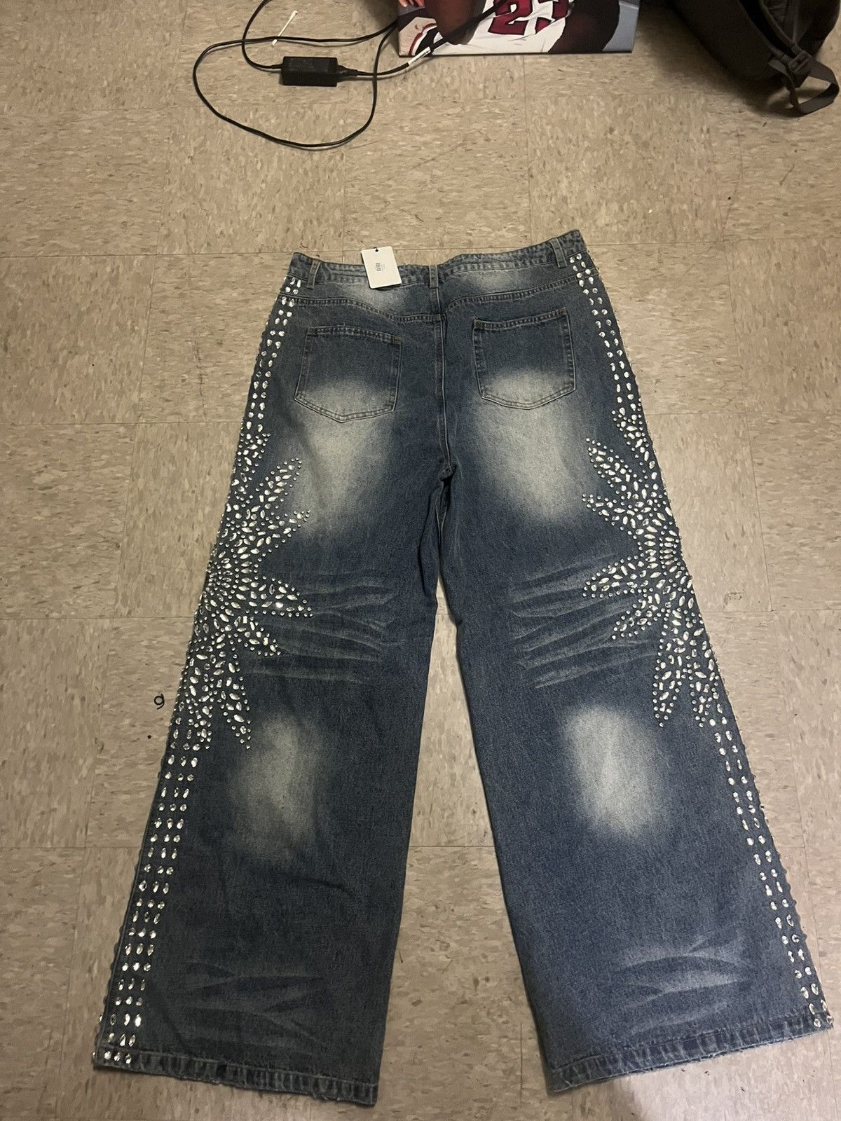 Vale Vale Rhinestone baggy Denim Size US 34 / EU 50 - 2 Thumbnail