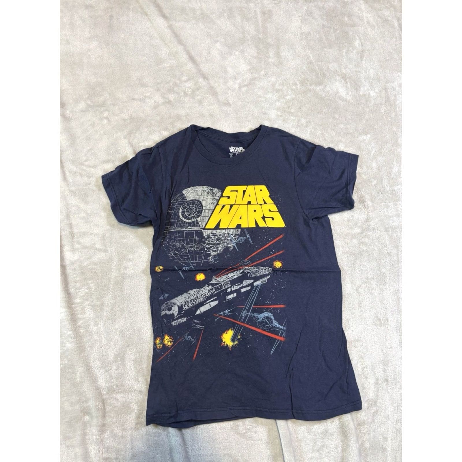 Star Wars Star Wars Basic Womens S Blue Women Short Sleeve Cotton Crew Neck Graphic Size Size 28" / US 6 / IT 42 - 2 Thumbnail