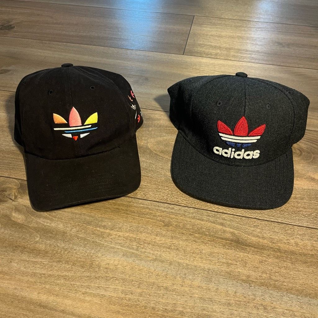 Adidas Lot of 2 Adidas Black Athletic Casual Hat Size ONE SIZE - 1 Thumbnail