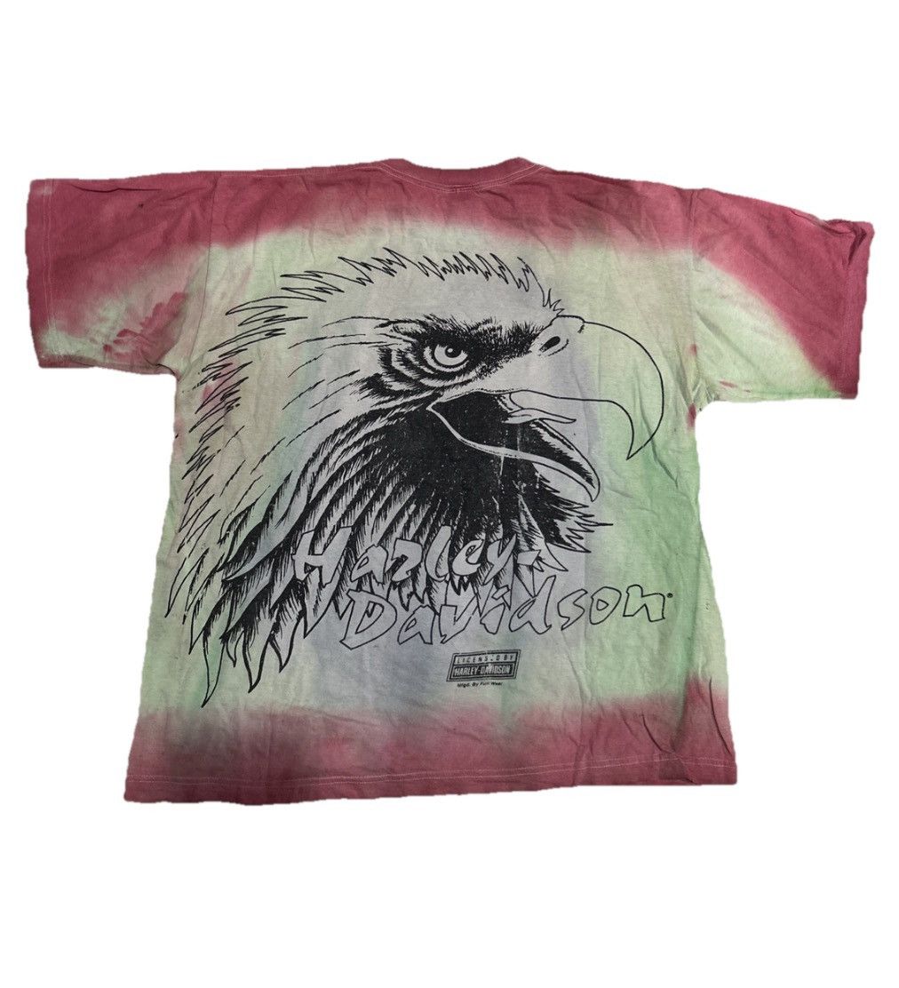 Harley Davidson Rare Vintage 90s Harley Davidson Tie-Dye Eagle Tee Size US XL / EU 56 / 4 - 4 Thumbnail