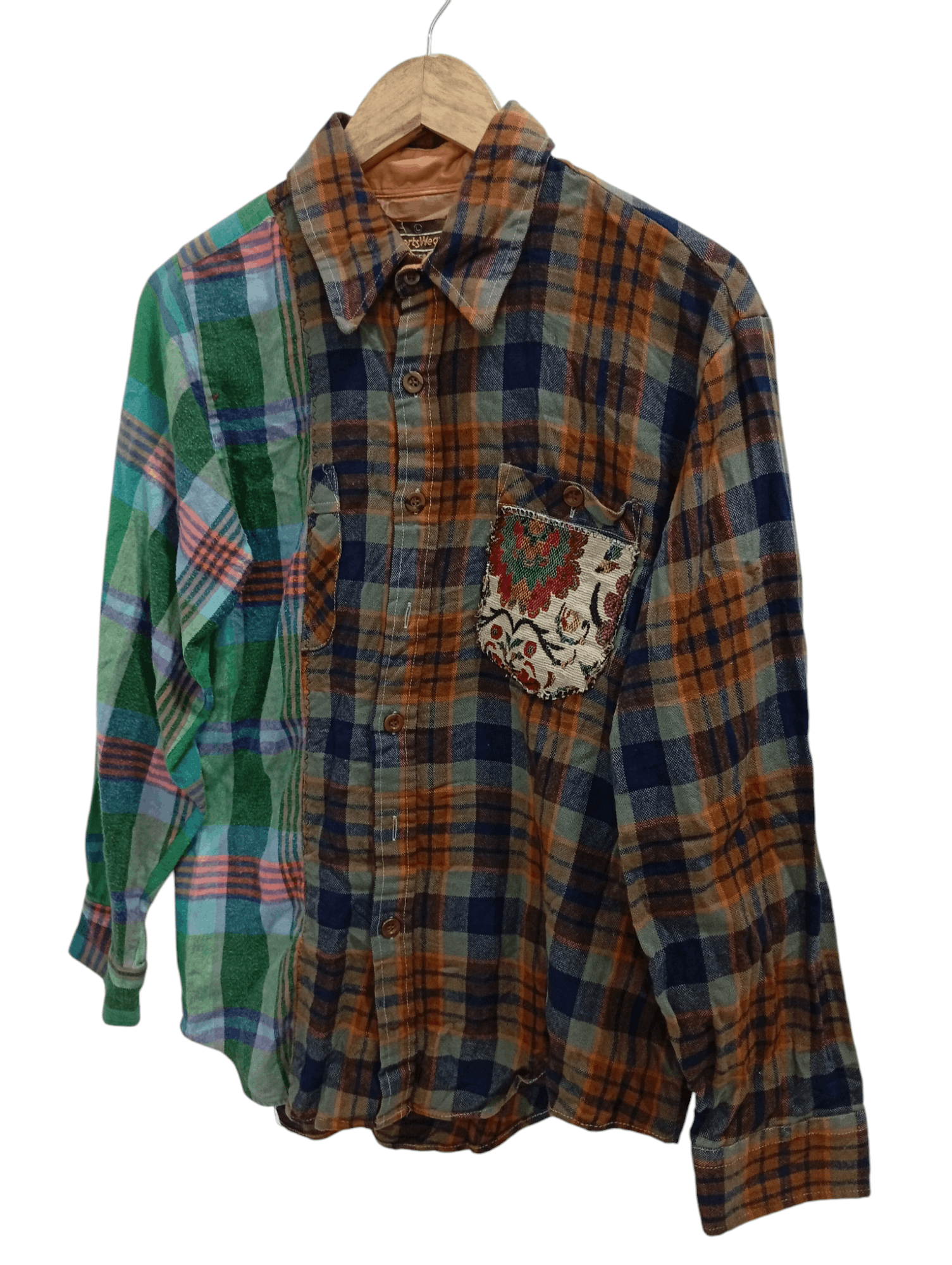 Flannel × Sears × Vintage 🔥🔥Vintage Sears Patchwork Plaid Flannel Shirt Size US M / EU 48-50 / 2 - 3 Thumbnail